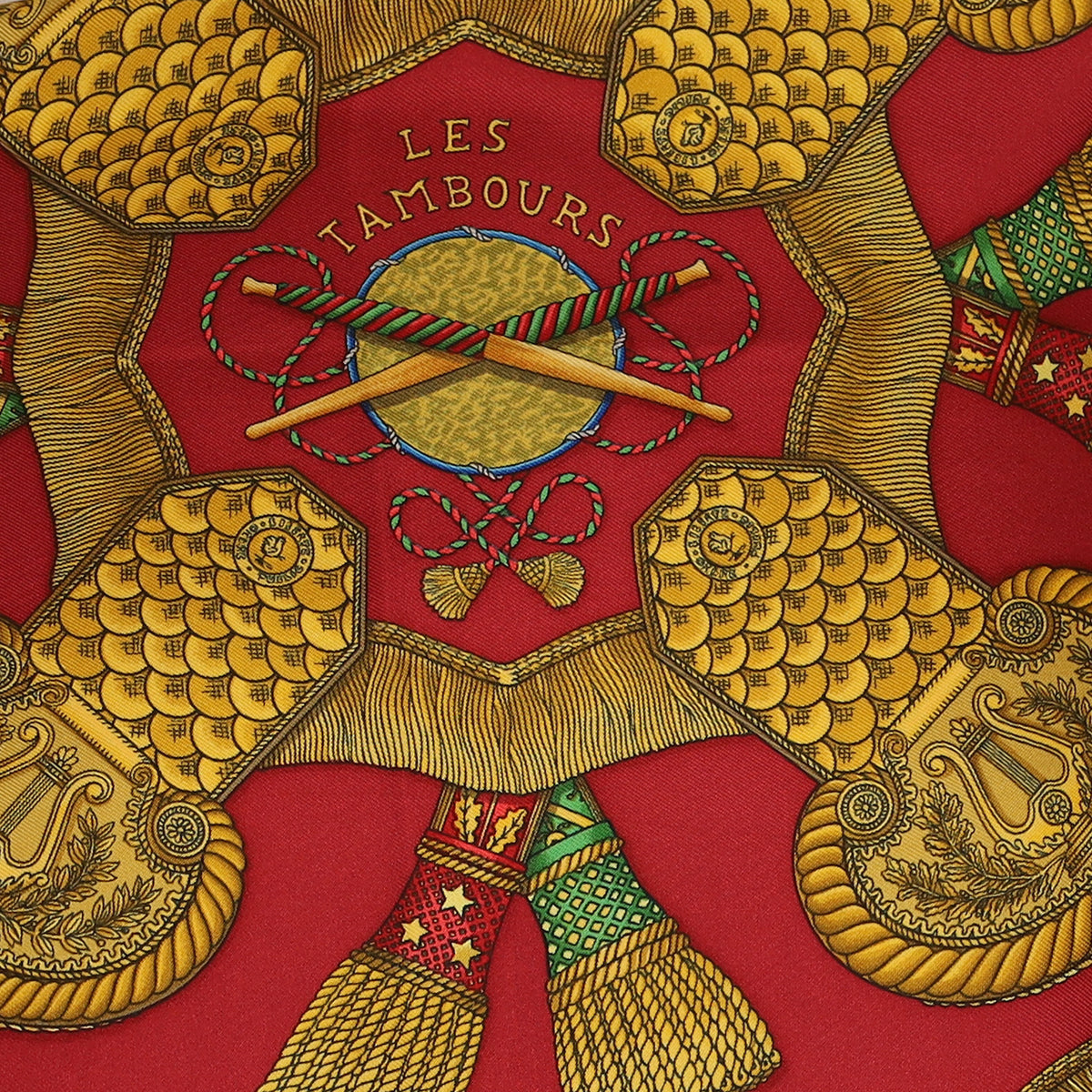 Hermès Les Tambours Silk Scarf