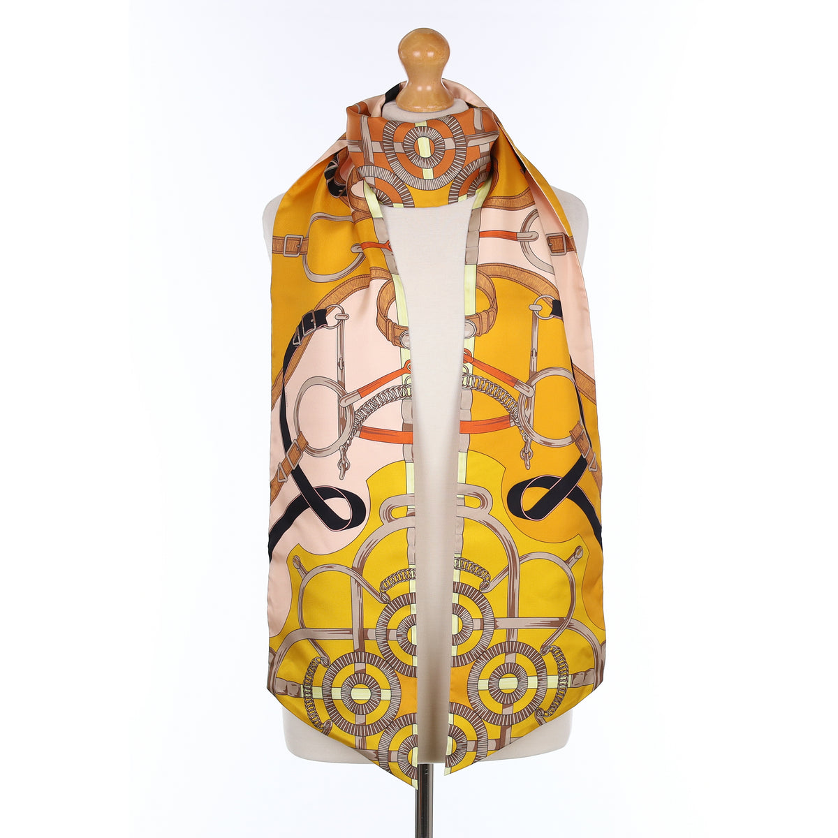 Brand New Boxed Hermès Eperon d’Or Silk Maxi Twilly
