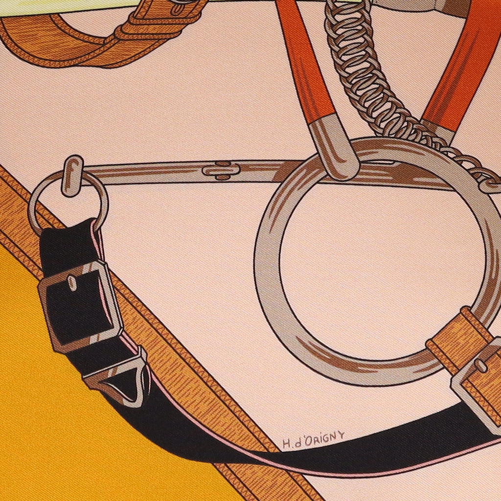 Brand New Boxed Hermès Eperon d’Or Silk Maxi Twilly