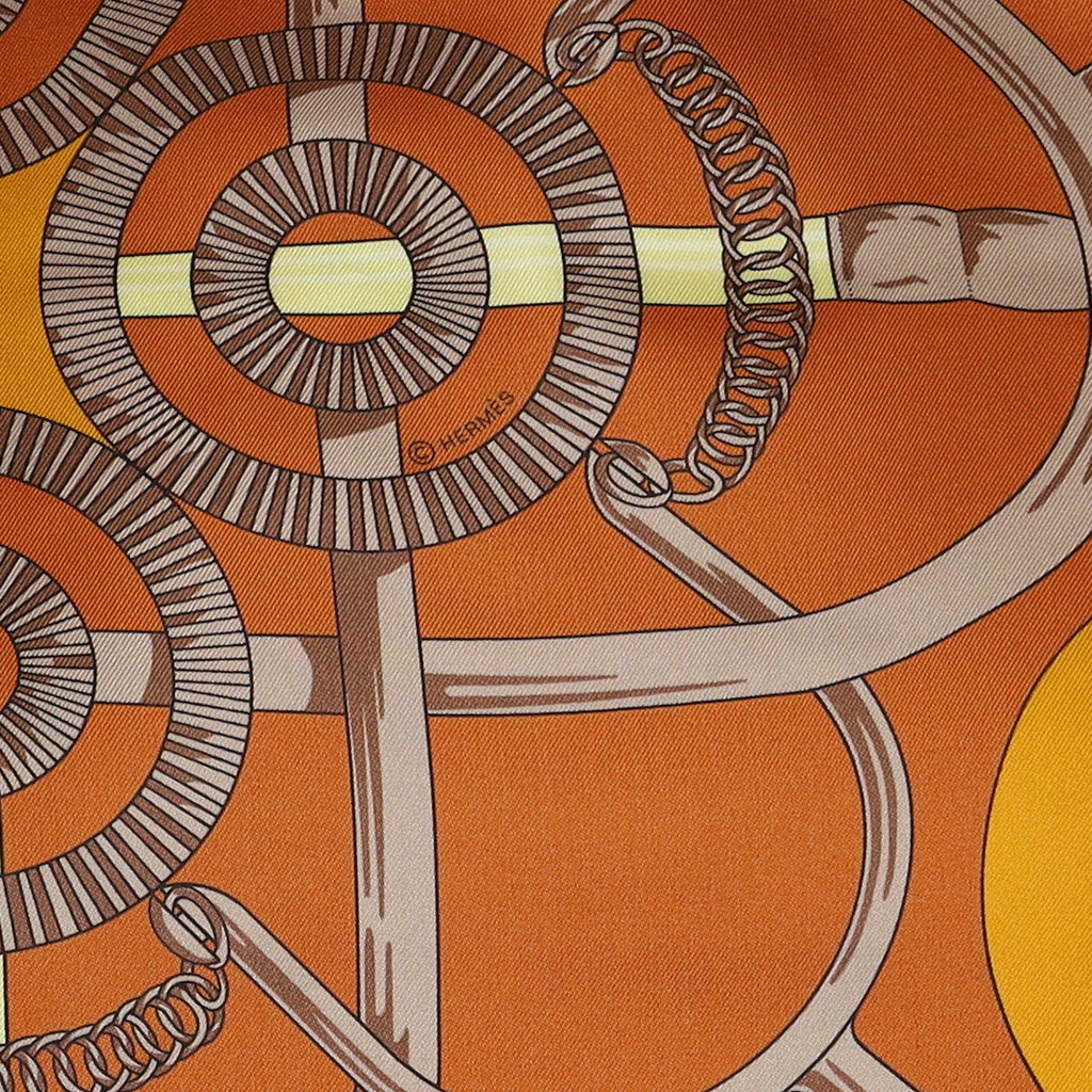 Brand New Boxed Hermès Eperon d’Or Silk Maxi Twilly