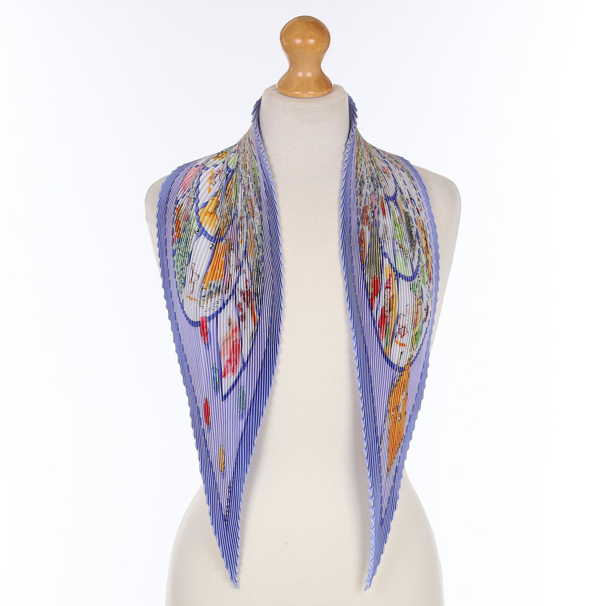 Hermès Jeu des Petits Bonheurs Plisse Silk Scarf Quite Rare