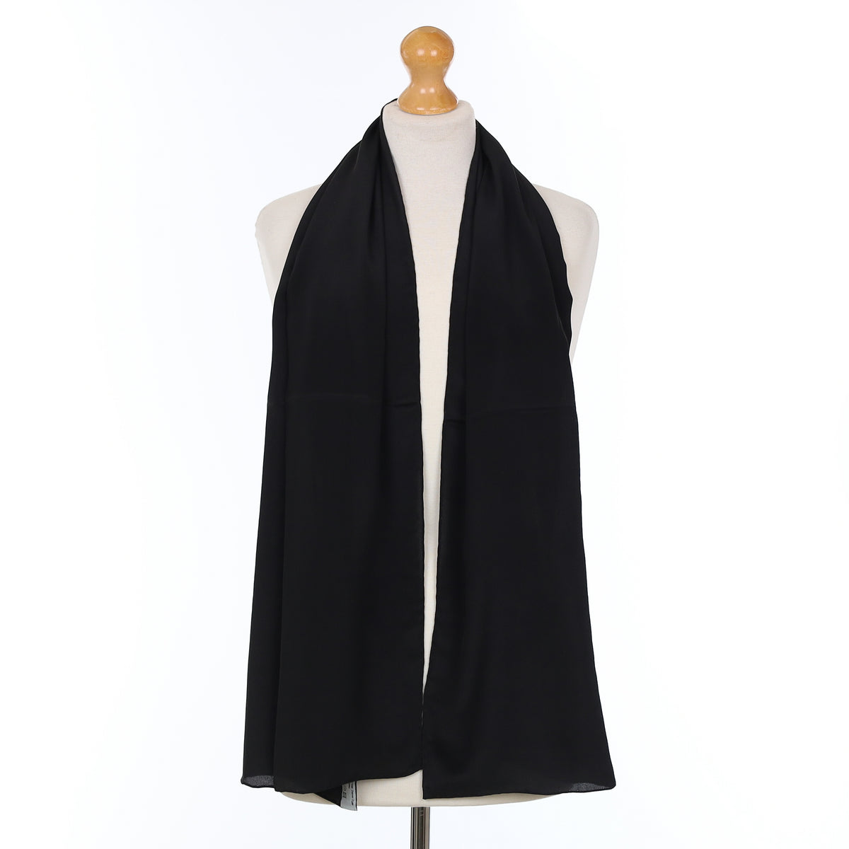 Brand New Classic Black Silk Scarf