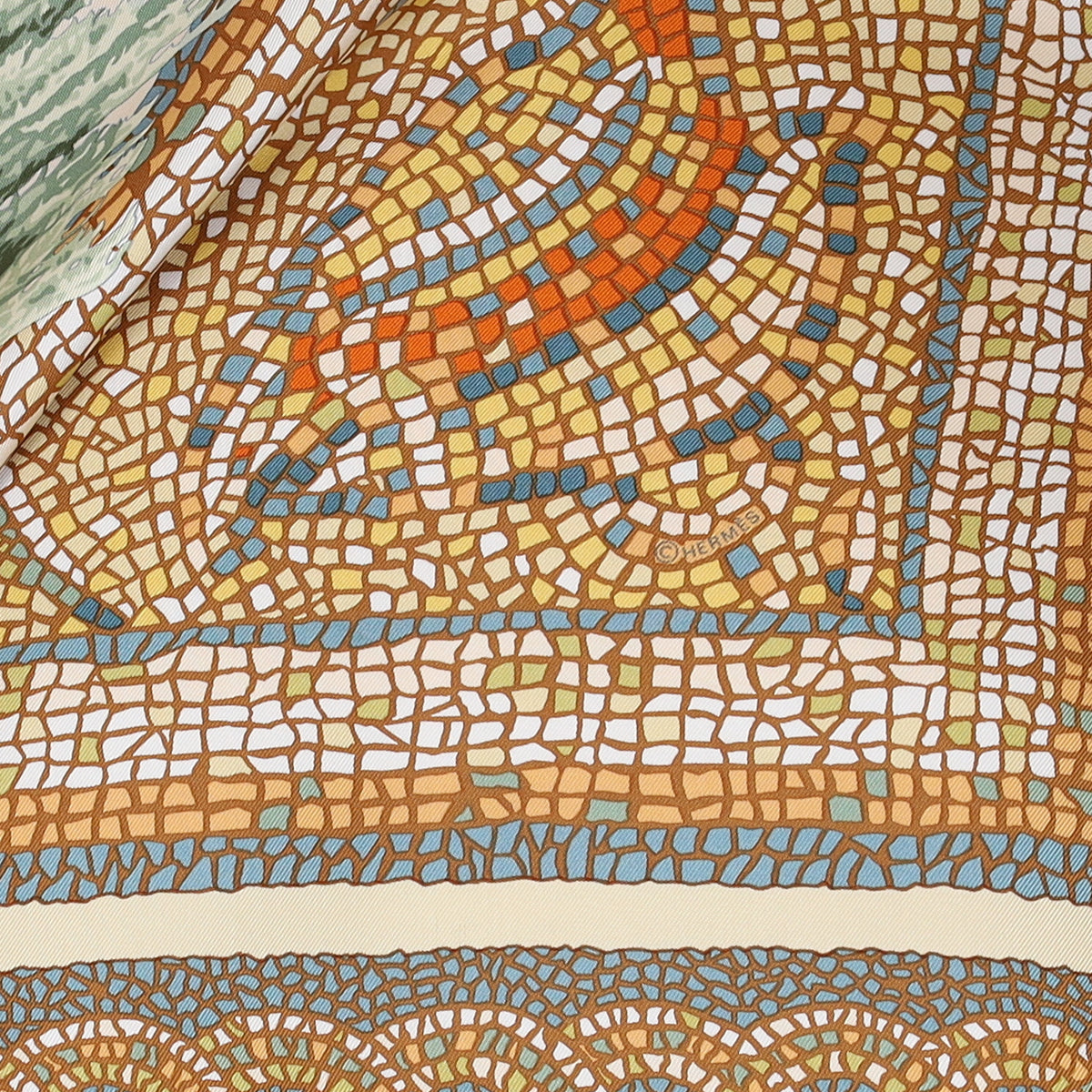 Hermès Sous le Cèdre Vintage Silk Scarf