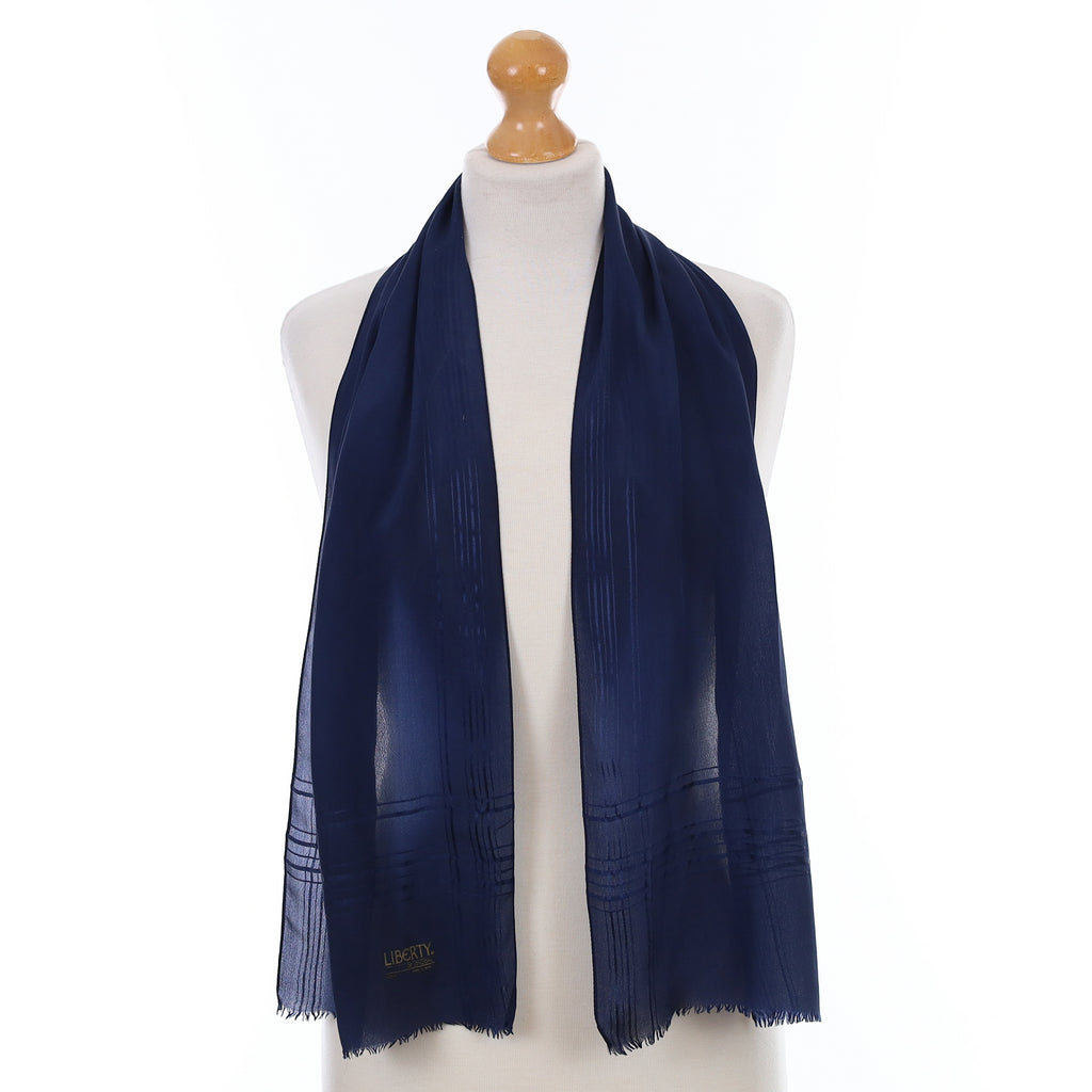 Liberty Navy Vintage Silk Scarf