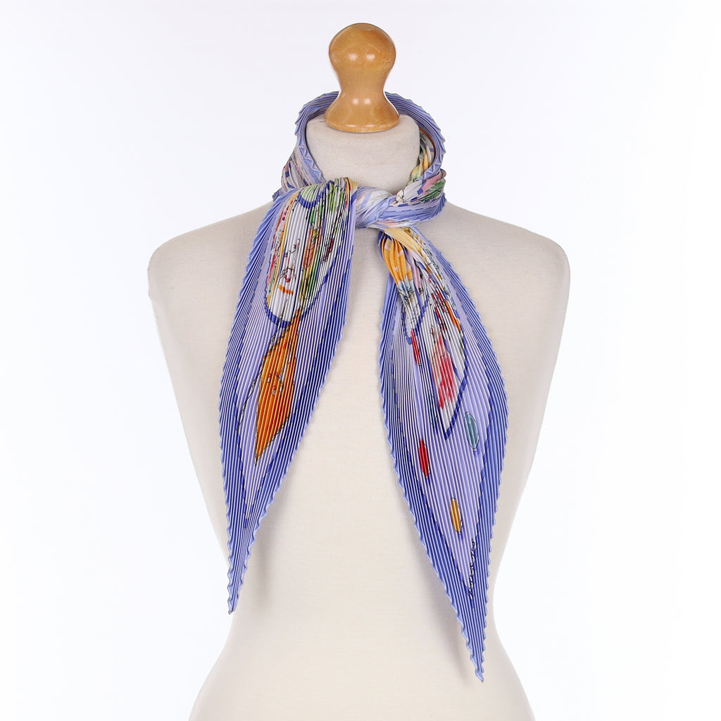 Hermès Jeu des Petits Bonheurs Plisse Silk Scarf Quite Rare