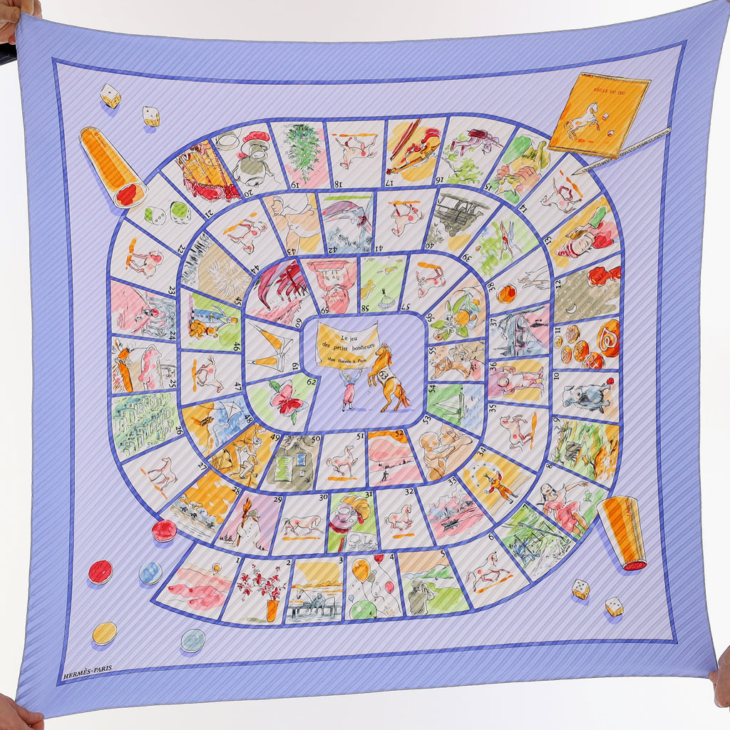 Hermès Jeu des Petits Bonheurs Plisse Silk Scarf Quite Rare