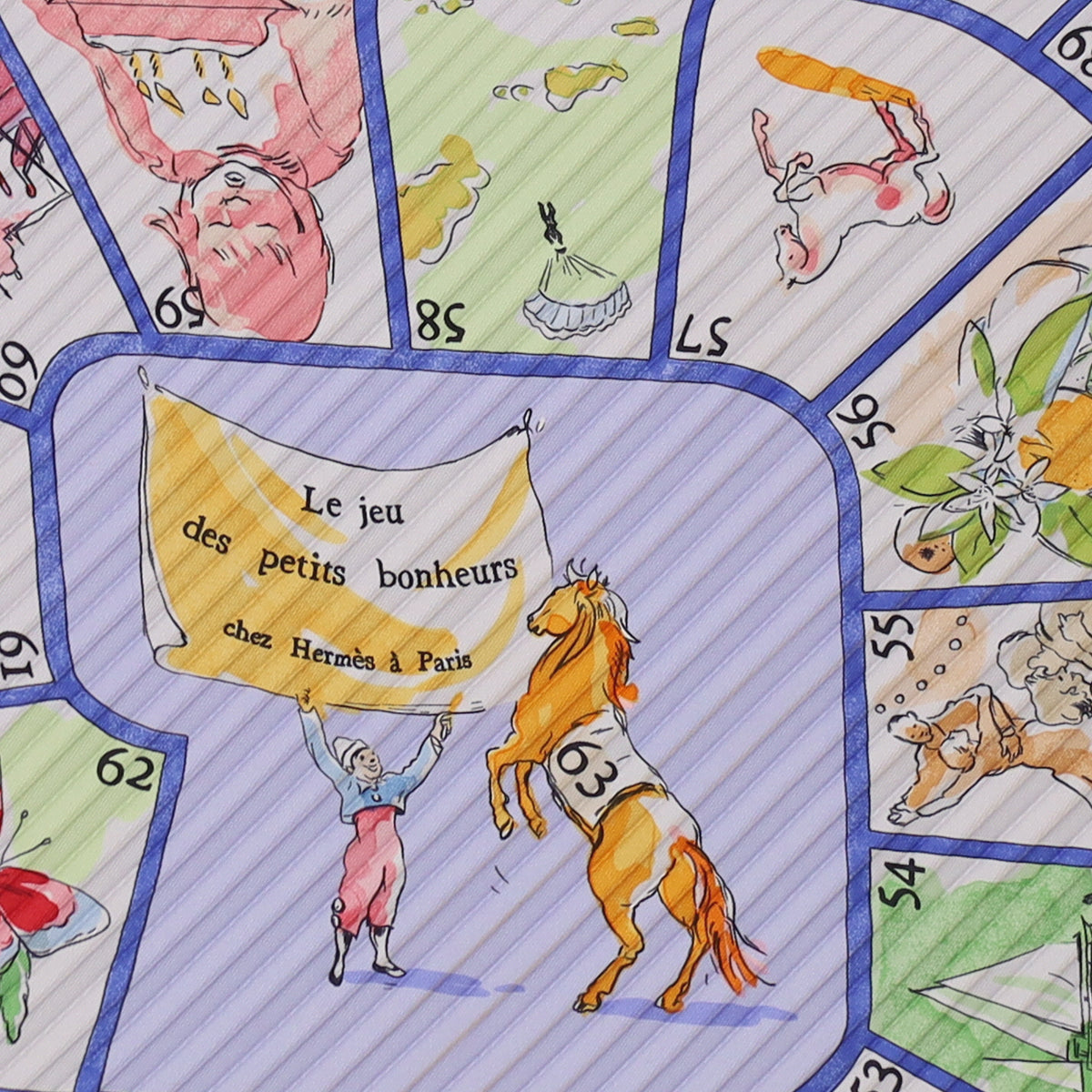 Hermès Jeu des Petits Bonheurs Plisse Silk Scarf Quite Rare