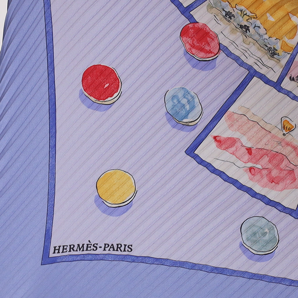 Hermès Jeu des Petits Bonheurs Plisse Silk Scarf Quite Rare