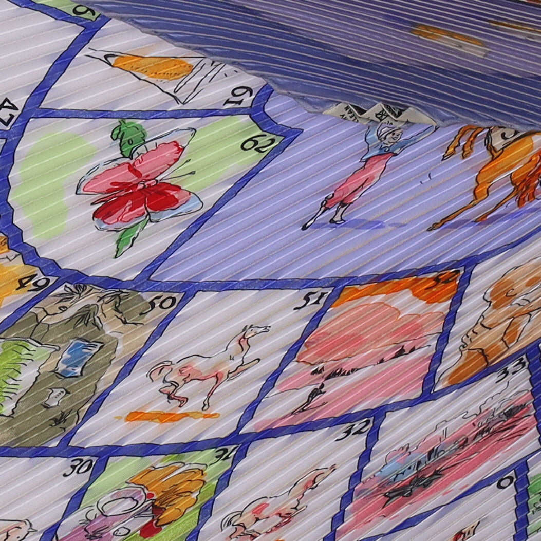 Hermès Jeu des Petits Bonheurs Plisse Silk Scarf Quite Rare
