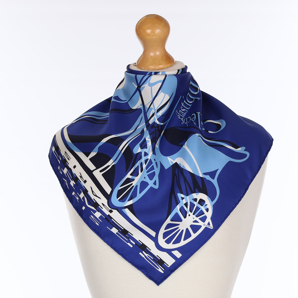 Hermès 42 Calèche Élastique Vintage Silk Scarf Quite Rare