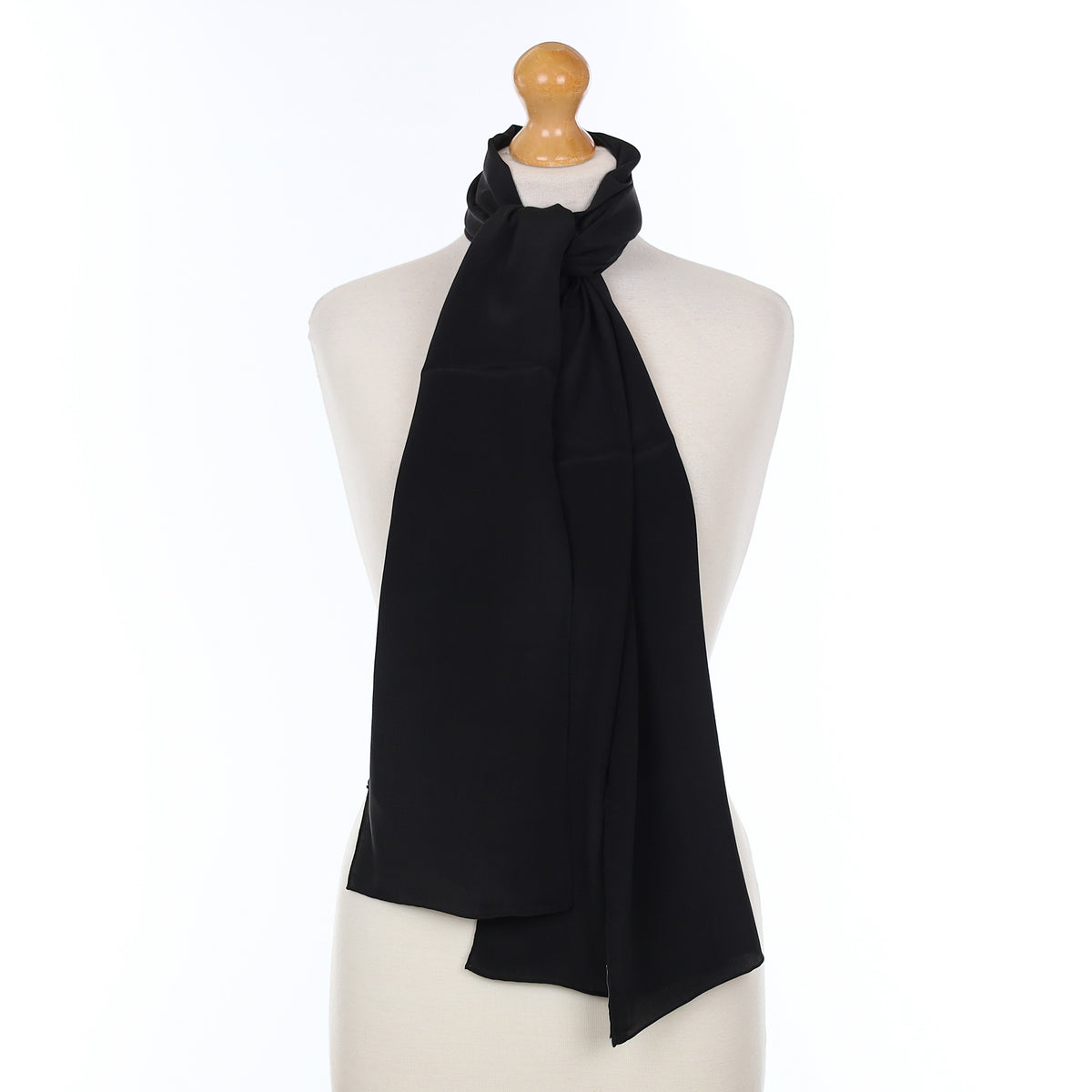 Brand New Classic Black Silk Scarf