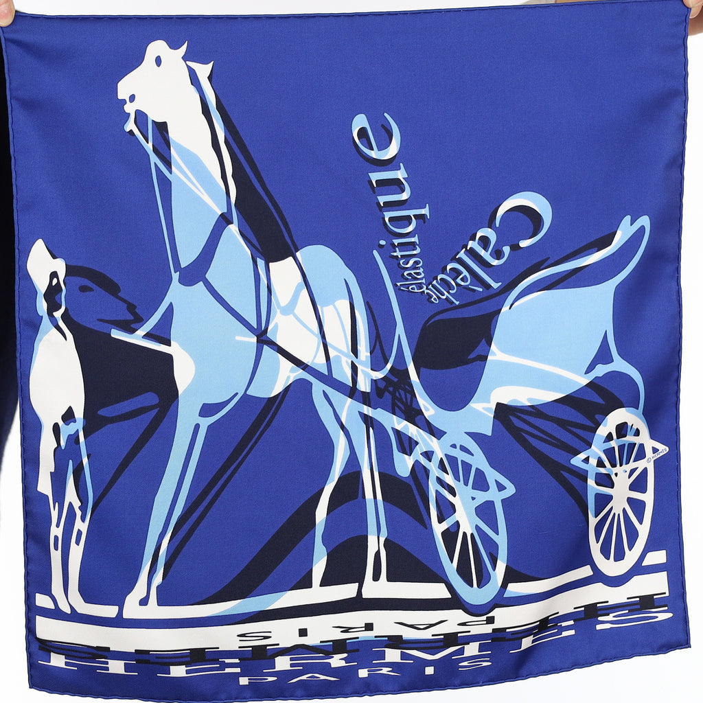 Hermès 42 Calèche Élastique Vintage Silk Scarf Quite Rare