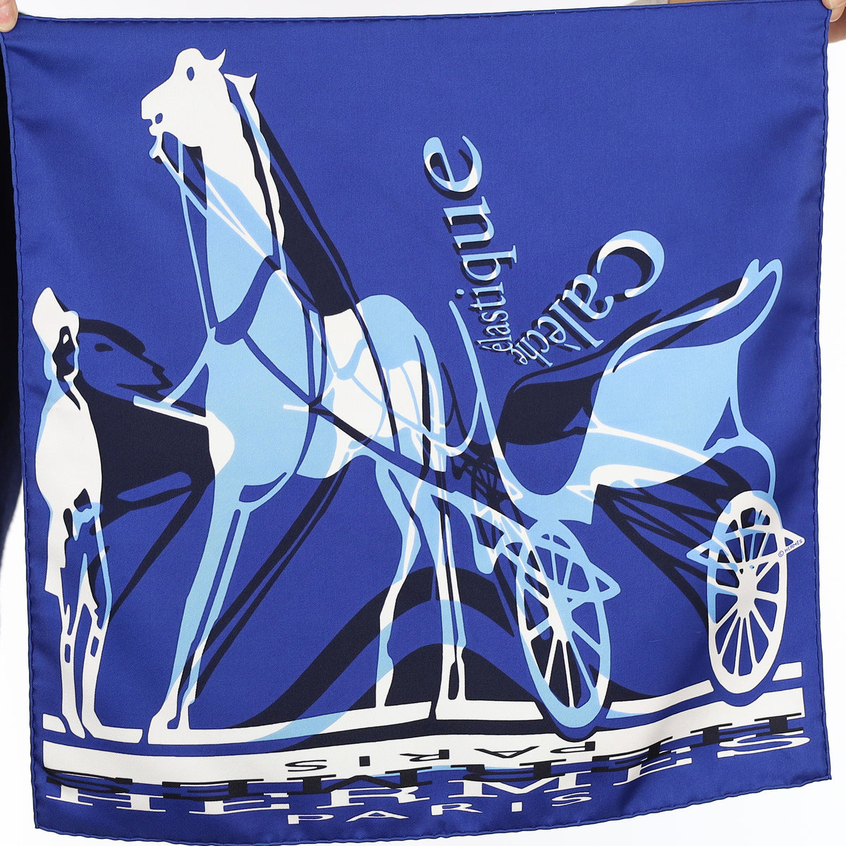 Hermès 42 Calèche Élastique Vintage Silk Scarf Quite Rare