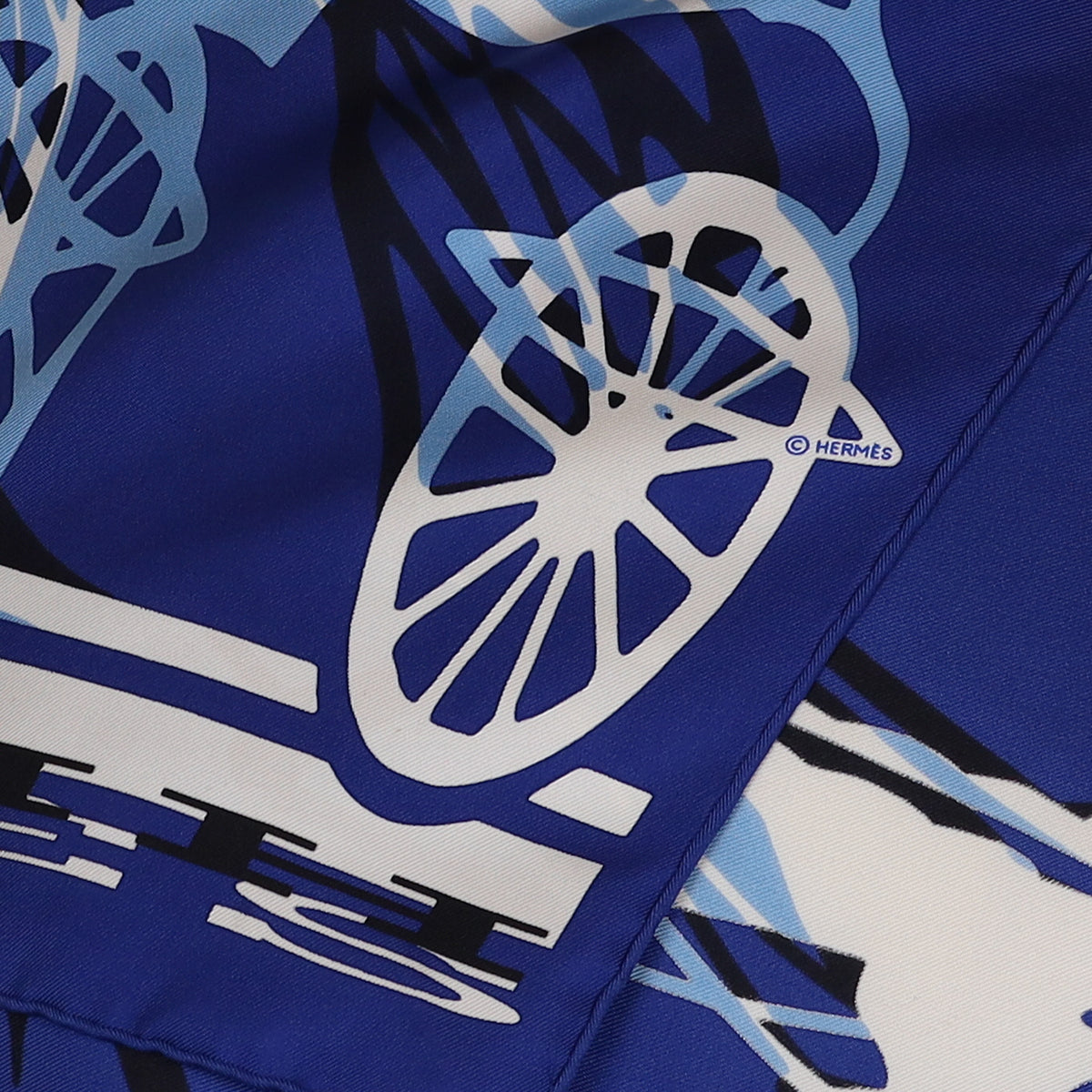 Hermès 42 Calèche Élastique Vintage Silk Scarf Quite Rare