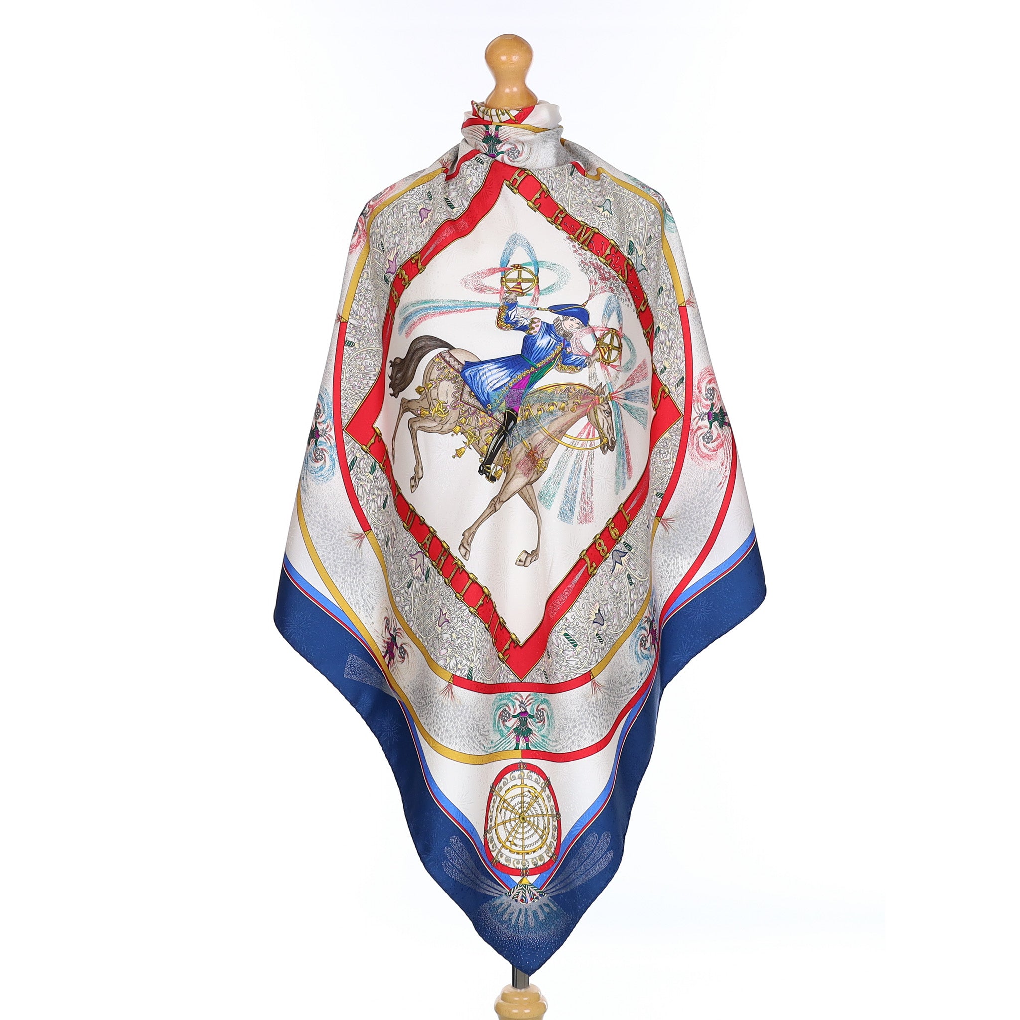 Pristine Hermès Feux D'artifice Vintage Silk Scarf