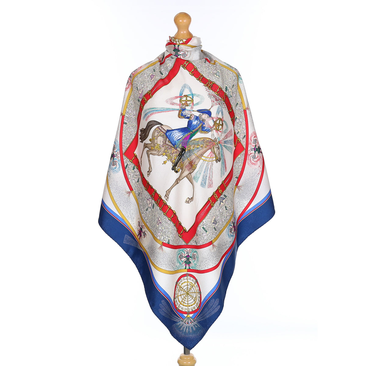 Pristine Hermès Feux D'artifice Vintage Silk Scarf