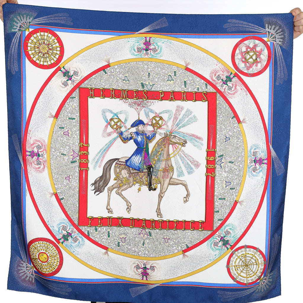 Pristine Hermès Feux D'artifice Vintage Silk Scarf