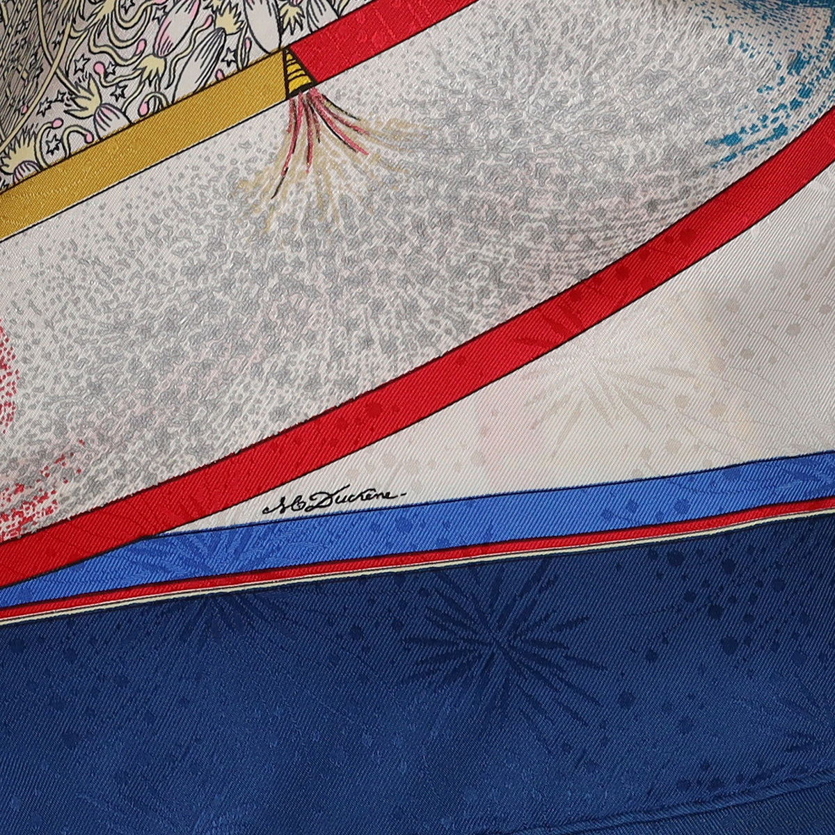 Pristine Hermès Feux D'artifice Vintage Silk Scarf