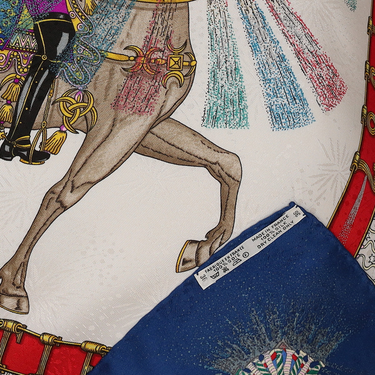 Pristine Hermès Feux D'artifice Vintage Silk Scarf
