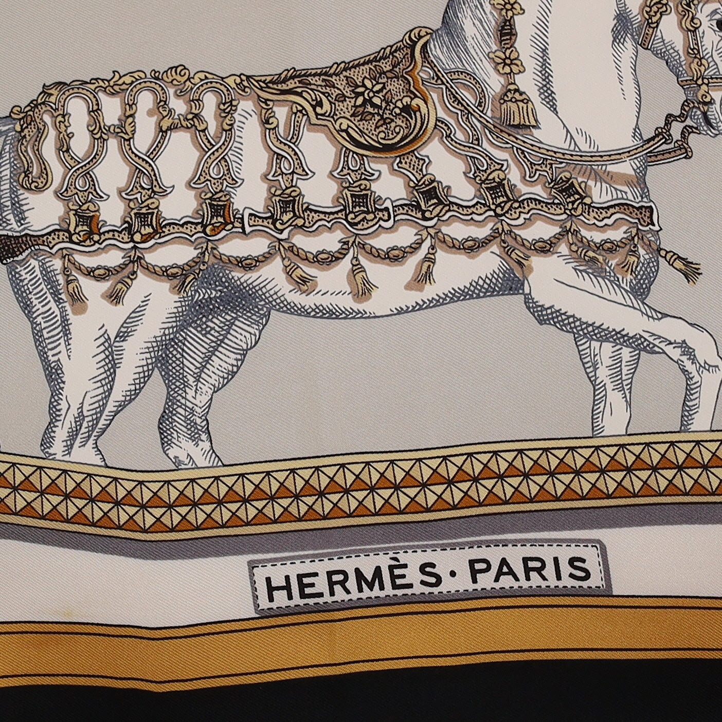 Brand New Boxed Hermès Grand Apparat Silk Scarf