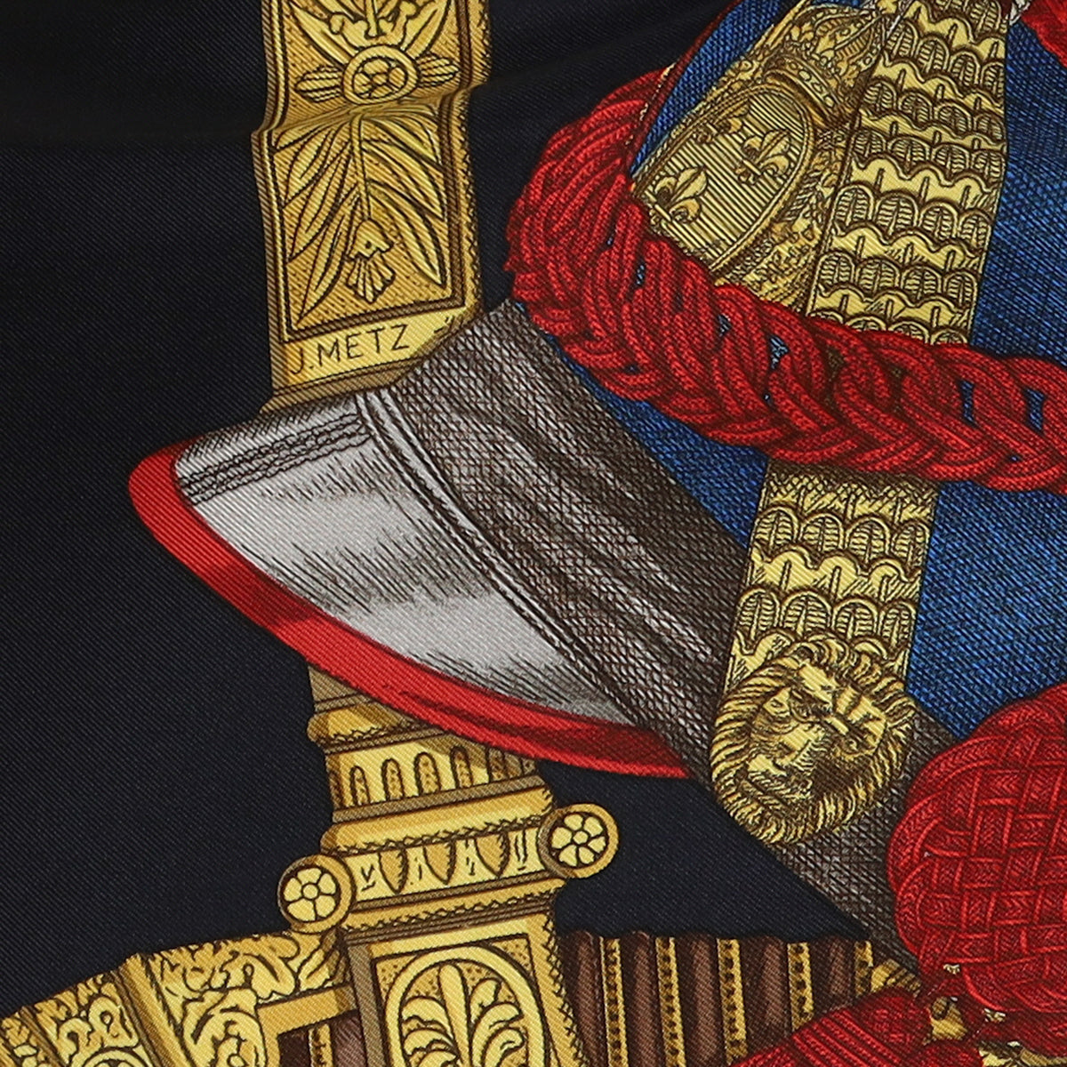 Pristine Hermès Grand Uniforme Vintage Silk Scarf