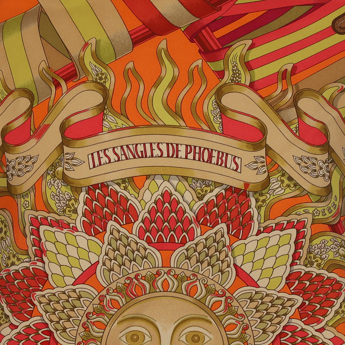 Les Sangles de Phoebus Hermès Silk Scarf Rare