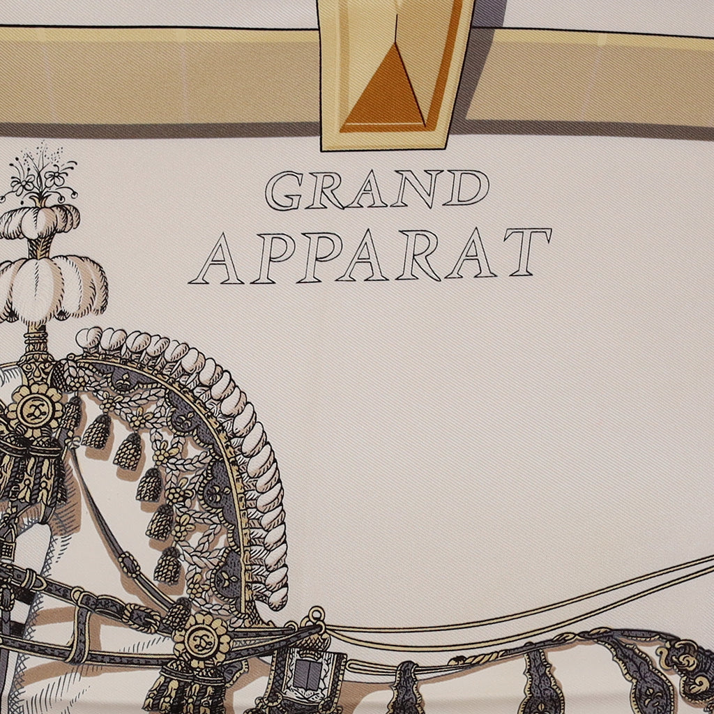 Brand New Boxed Hermès Grand Apparat Silk Scarf