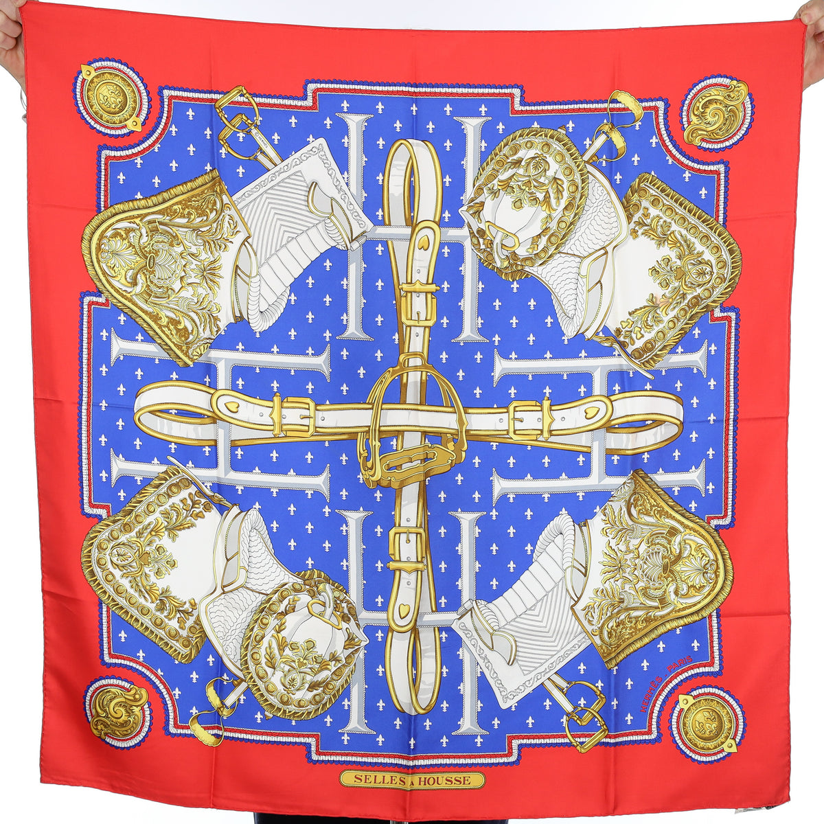 Hermès Selles a Housse Silk Scarf