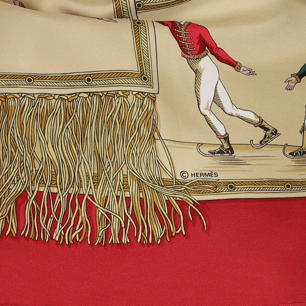 Pristine Hermès Les Plaisirs du Froid Silk Scarf