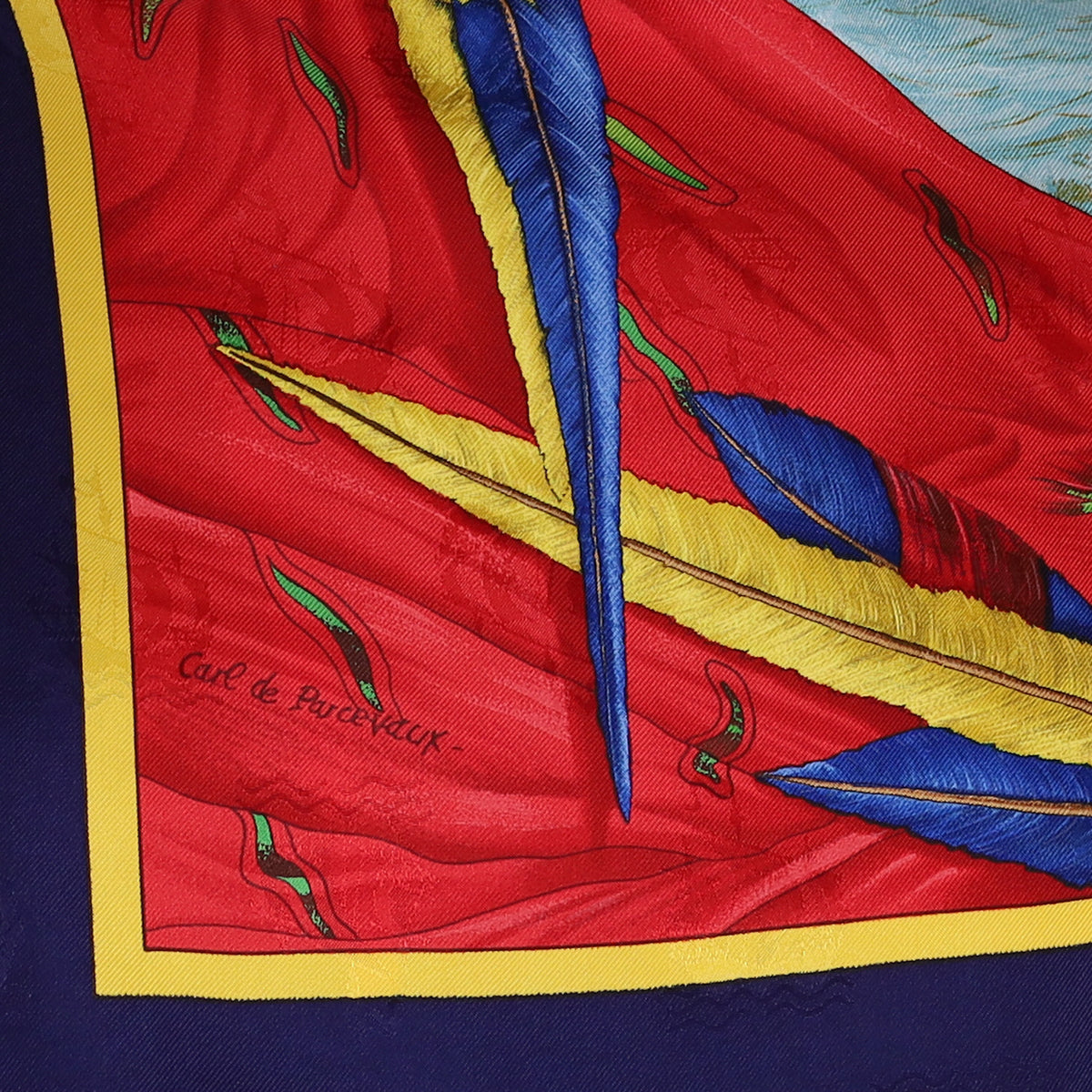 Pristine Hermès Christophe Colomb D'écouvre l"Amérique Silk Scarf