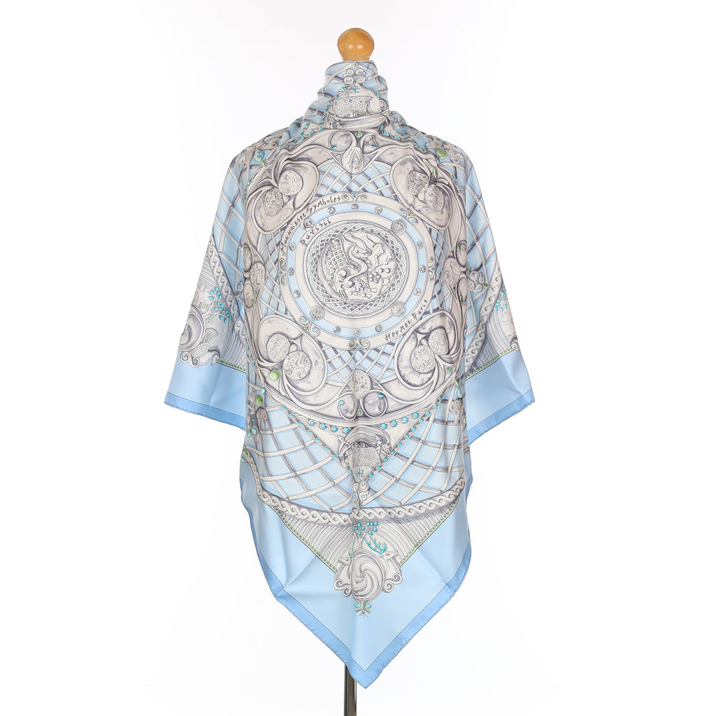 Hermès Monnaieset Symboles Silk Scarf