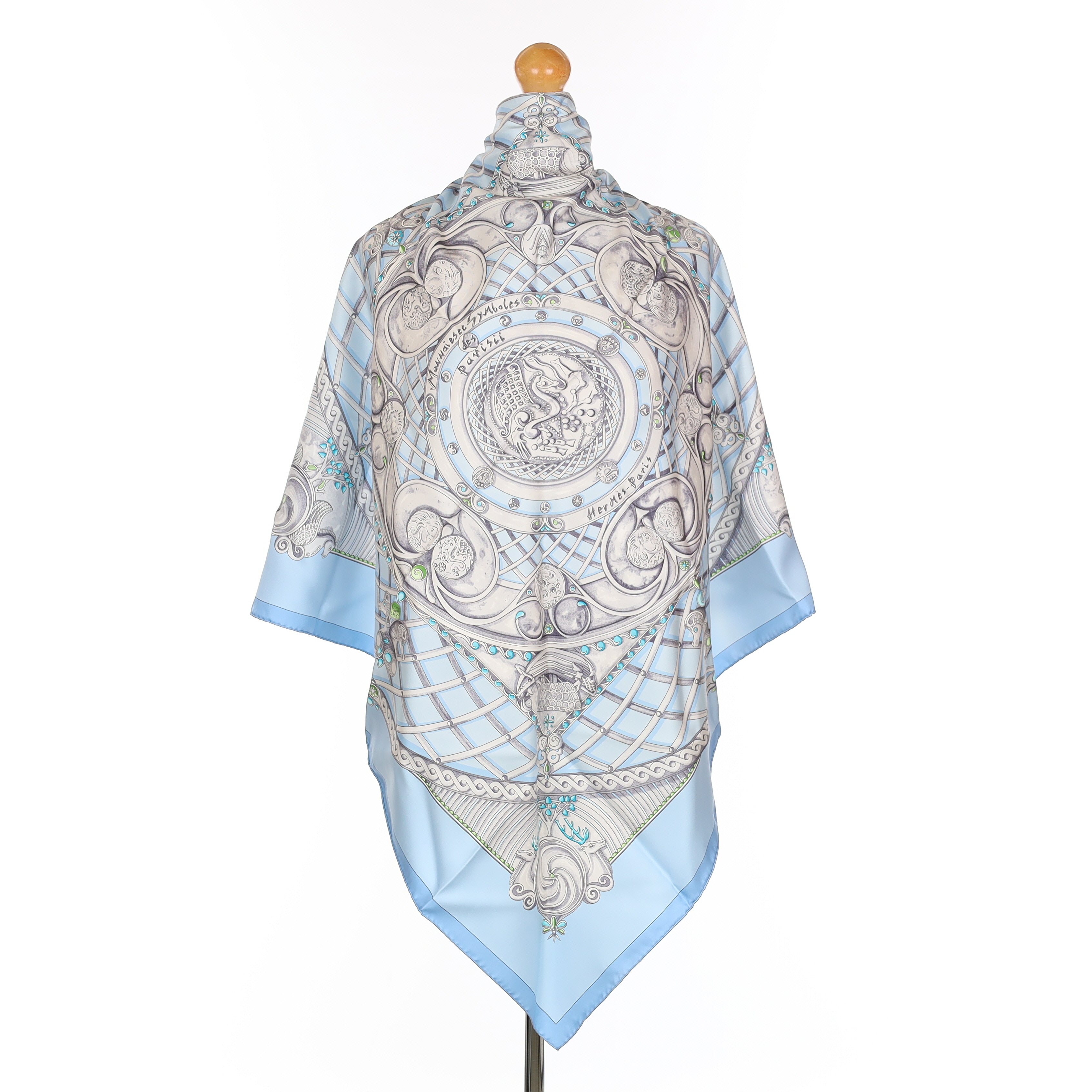 Hermès Monnaieset Symboles Silk Scarf
