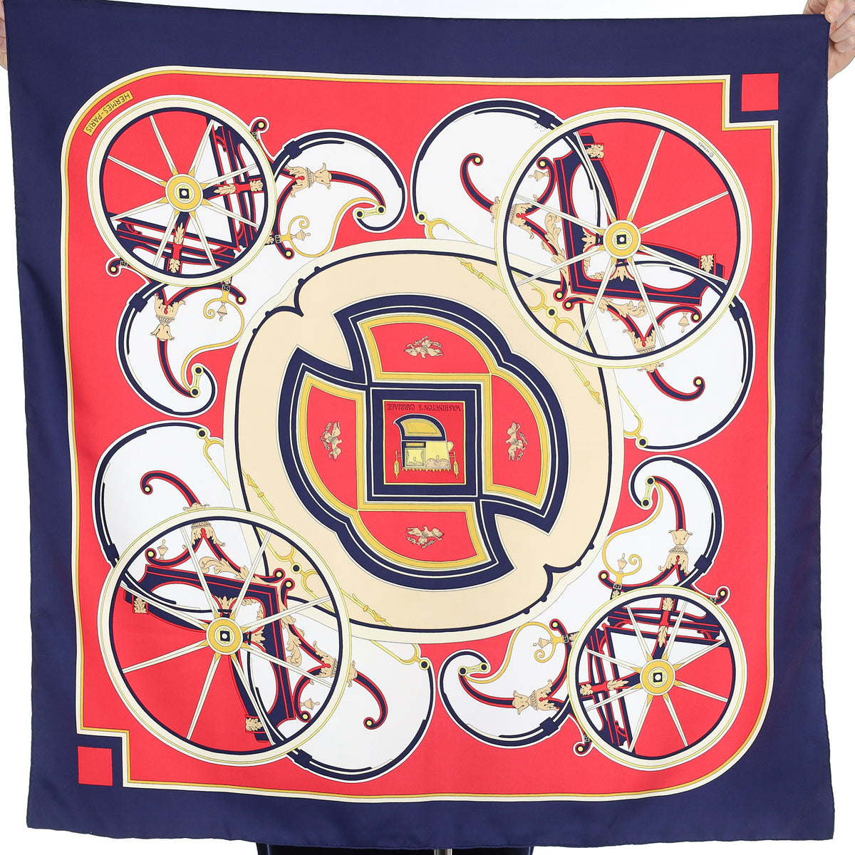 Pristine Hermès Washington's Carriage Silk Scarf
