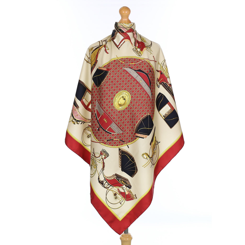 Hermès Les Voitures a Transformation Vintage Silk Scarf