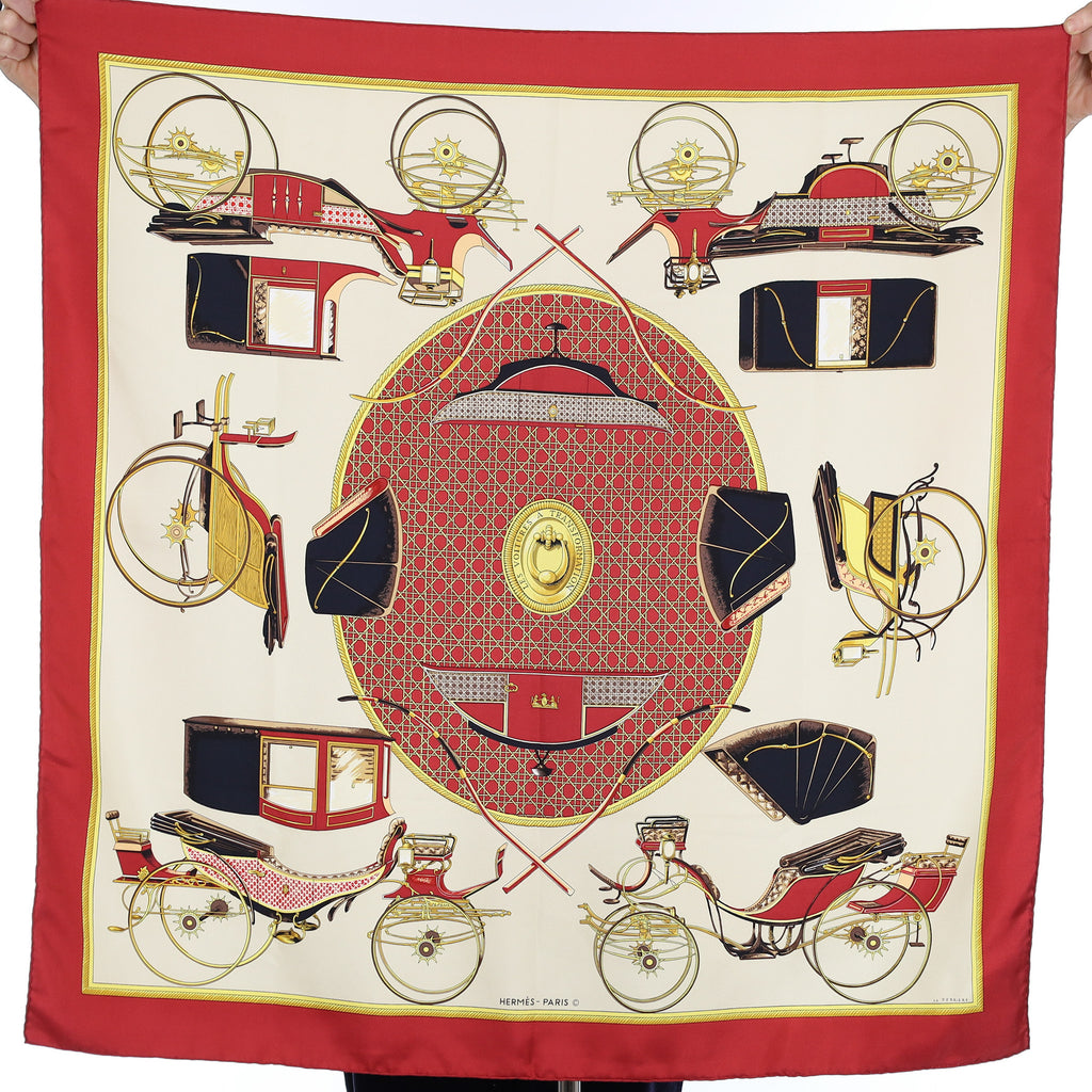 Hermès Les Voitures a Transformation Vintage Silk Scarf