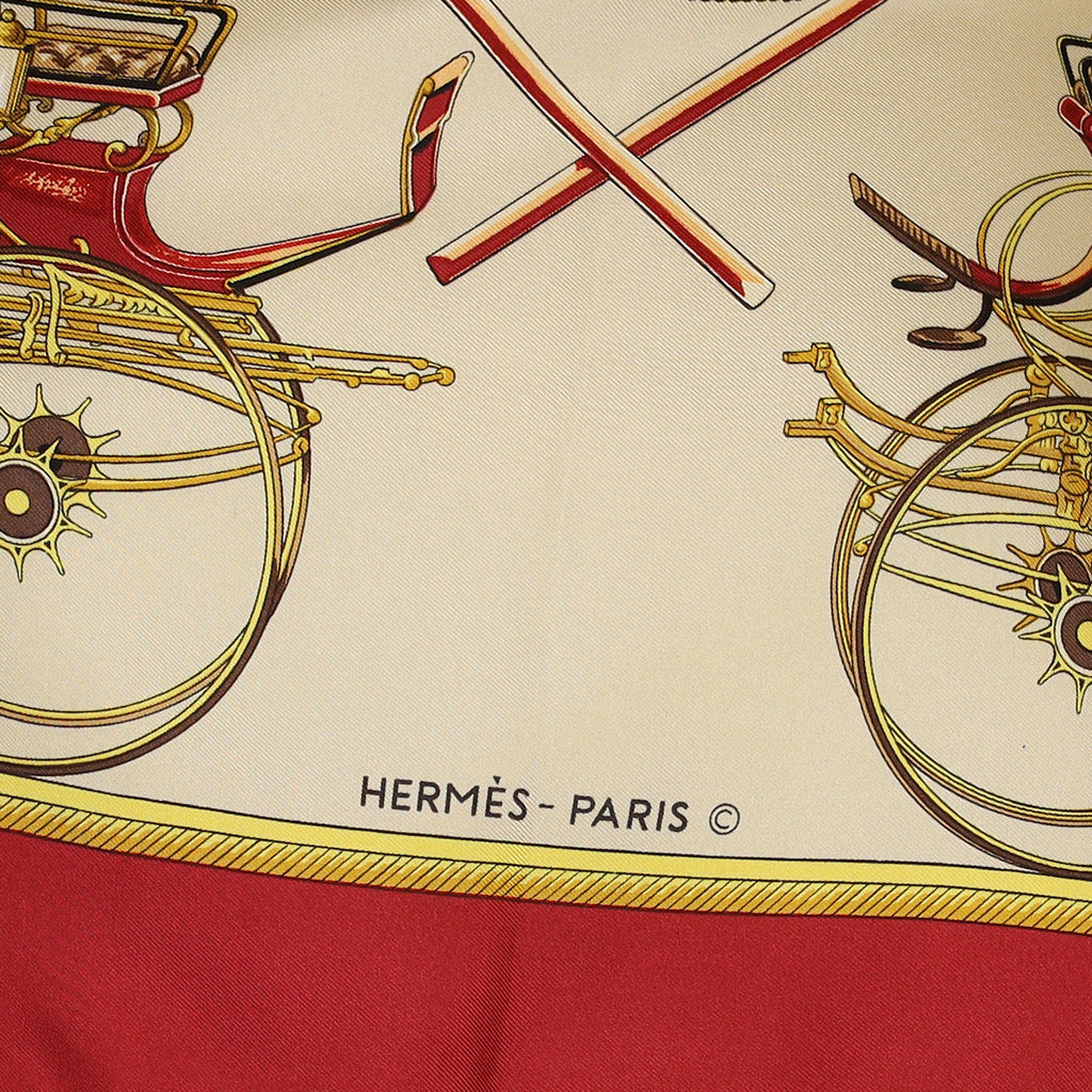 Hermès Les Voitures a Transformation Vintage Silk Scarf