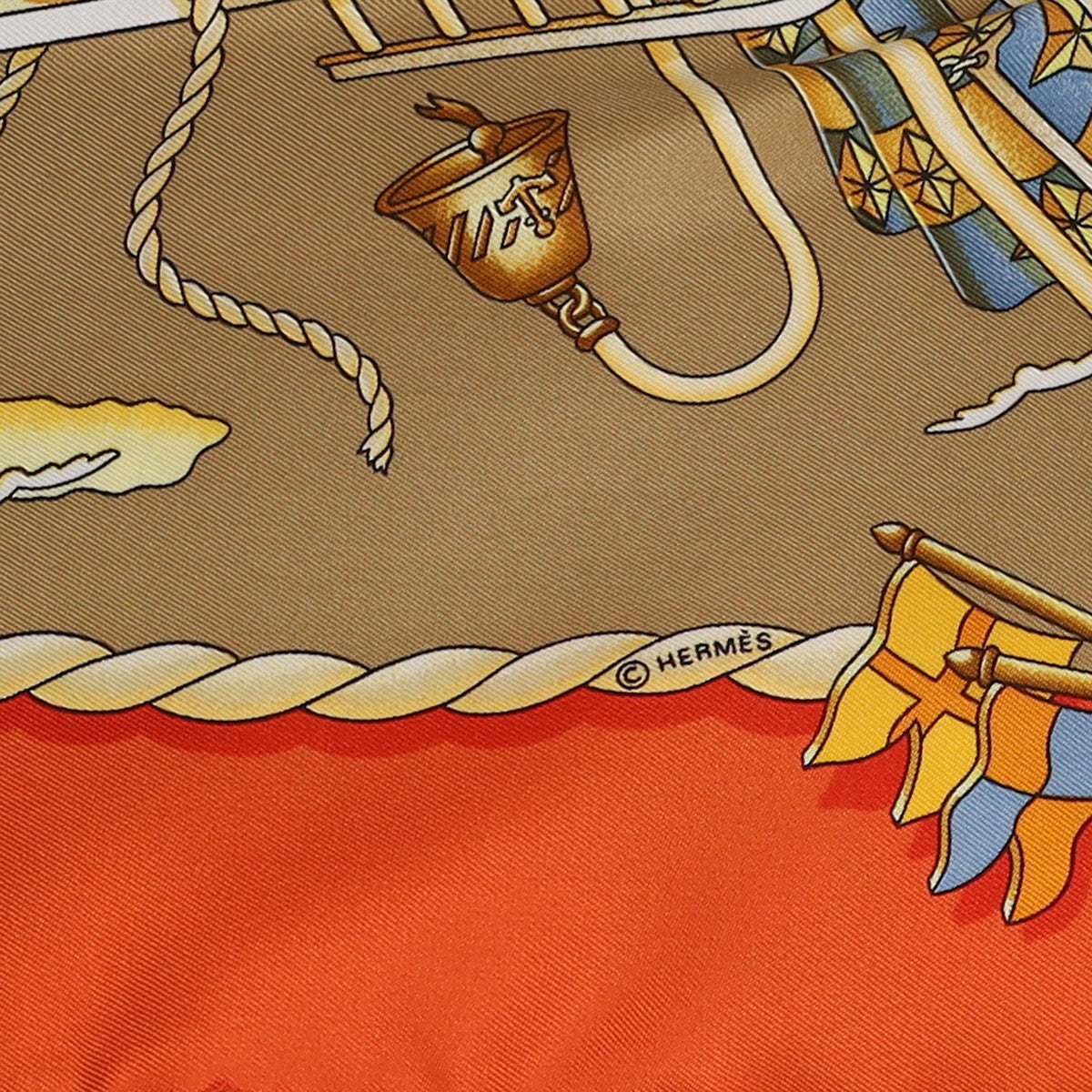 Hermès Railing Vintage Silk Scarf Quite Rare