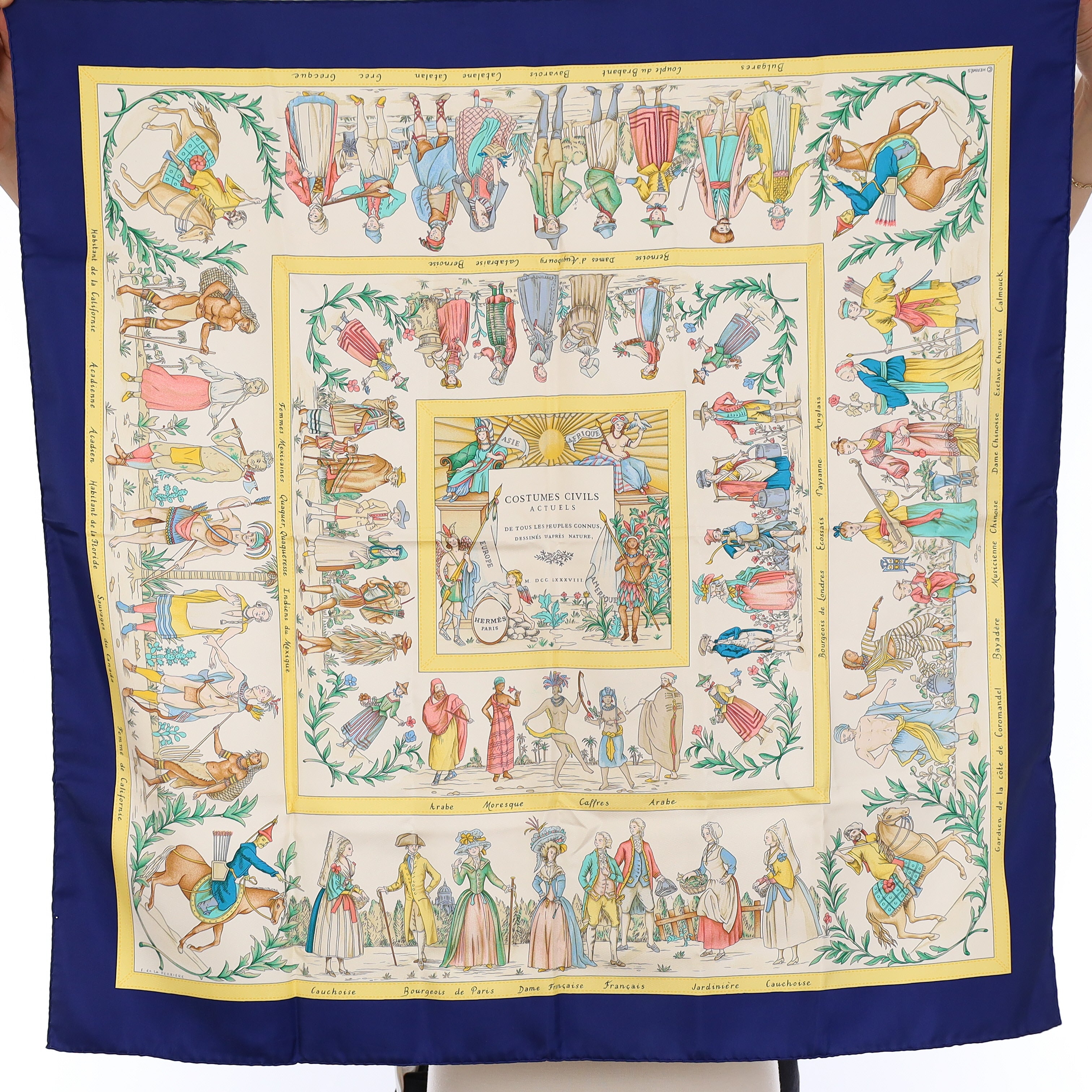 Pristine Boxed Hermès Costumes Civils Actuels Silk Scarf Rare