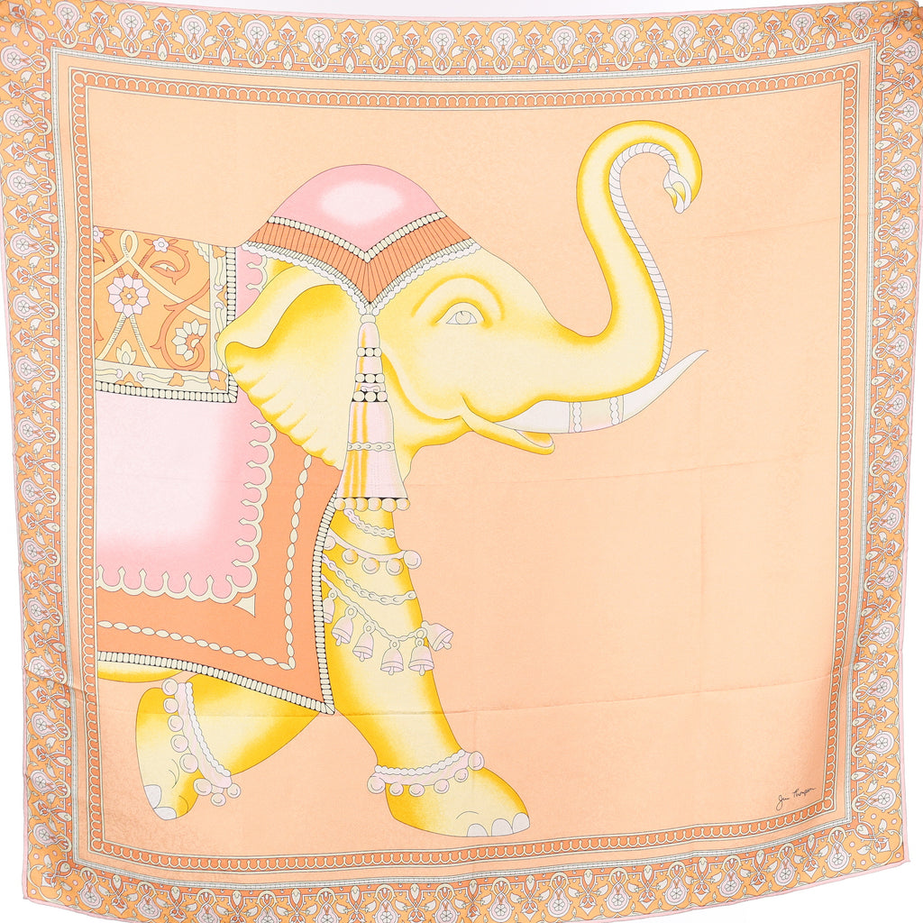 Jim Thompson Elephant Design Silk Scarf