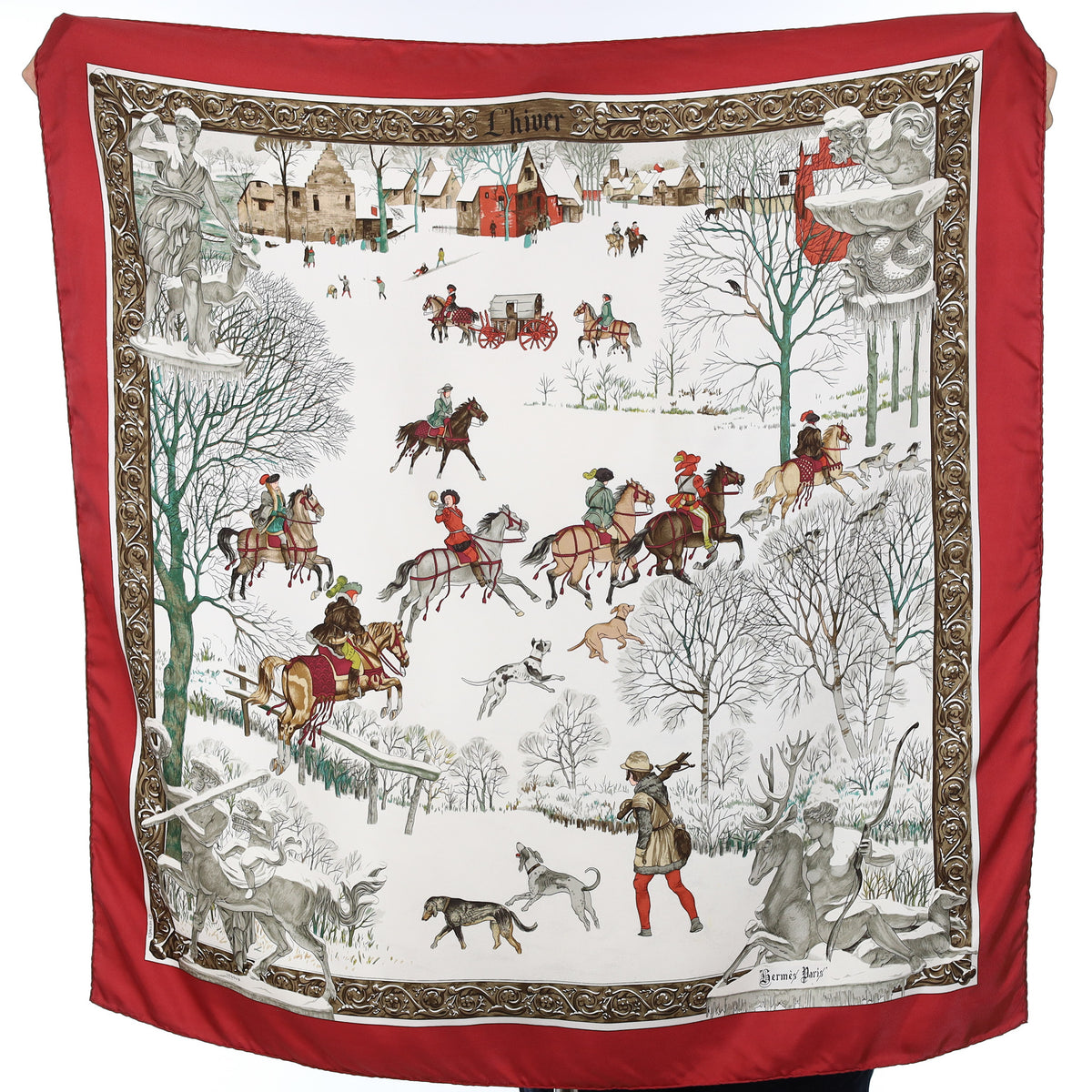 Hermès L'hiver Silk Scarf