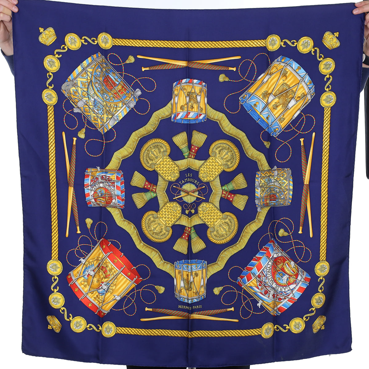 Hermès Les Tambours Silk Scarf