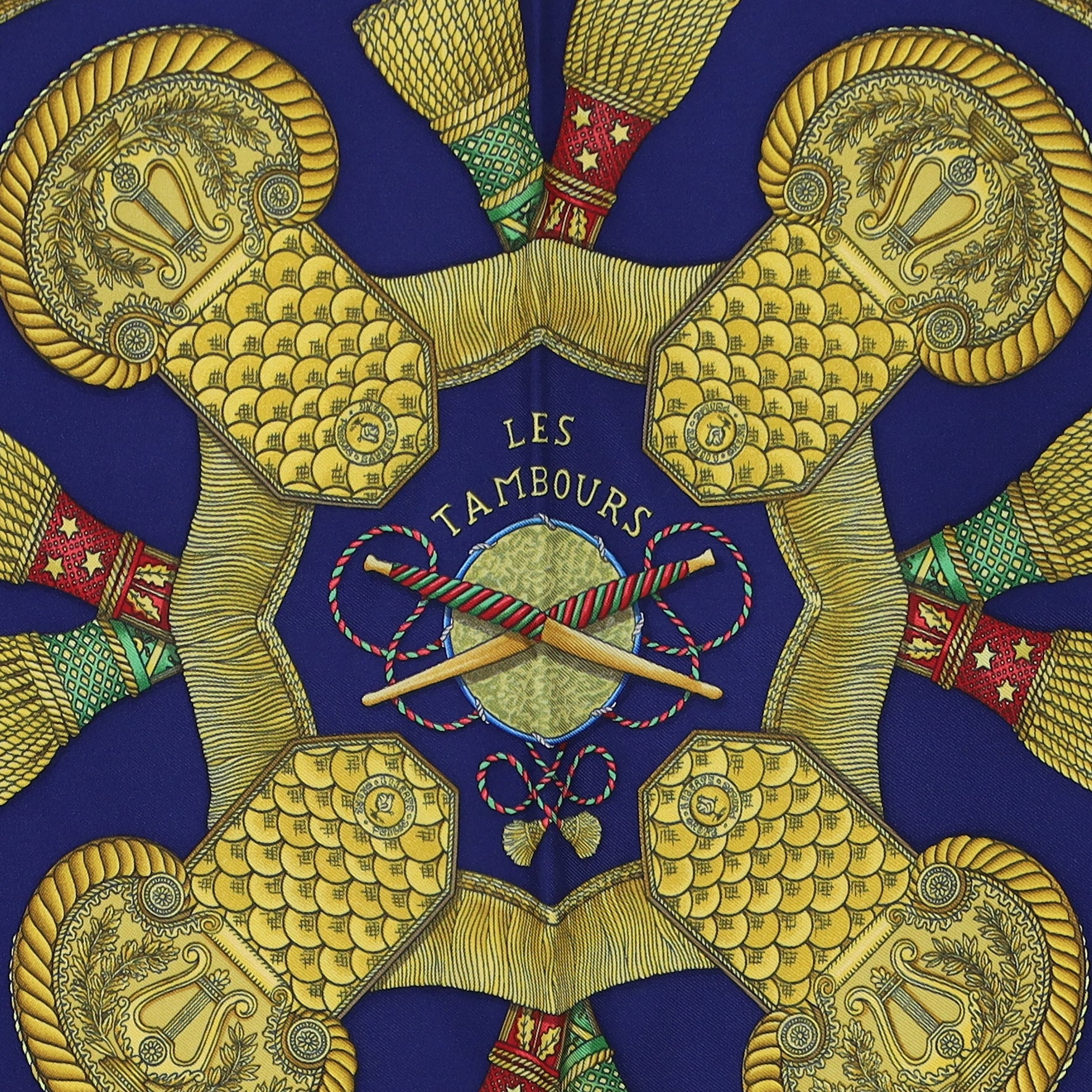 Hermès Les Tambours Silk Scarf