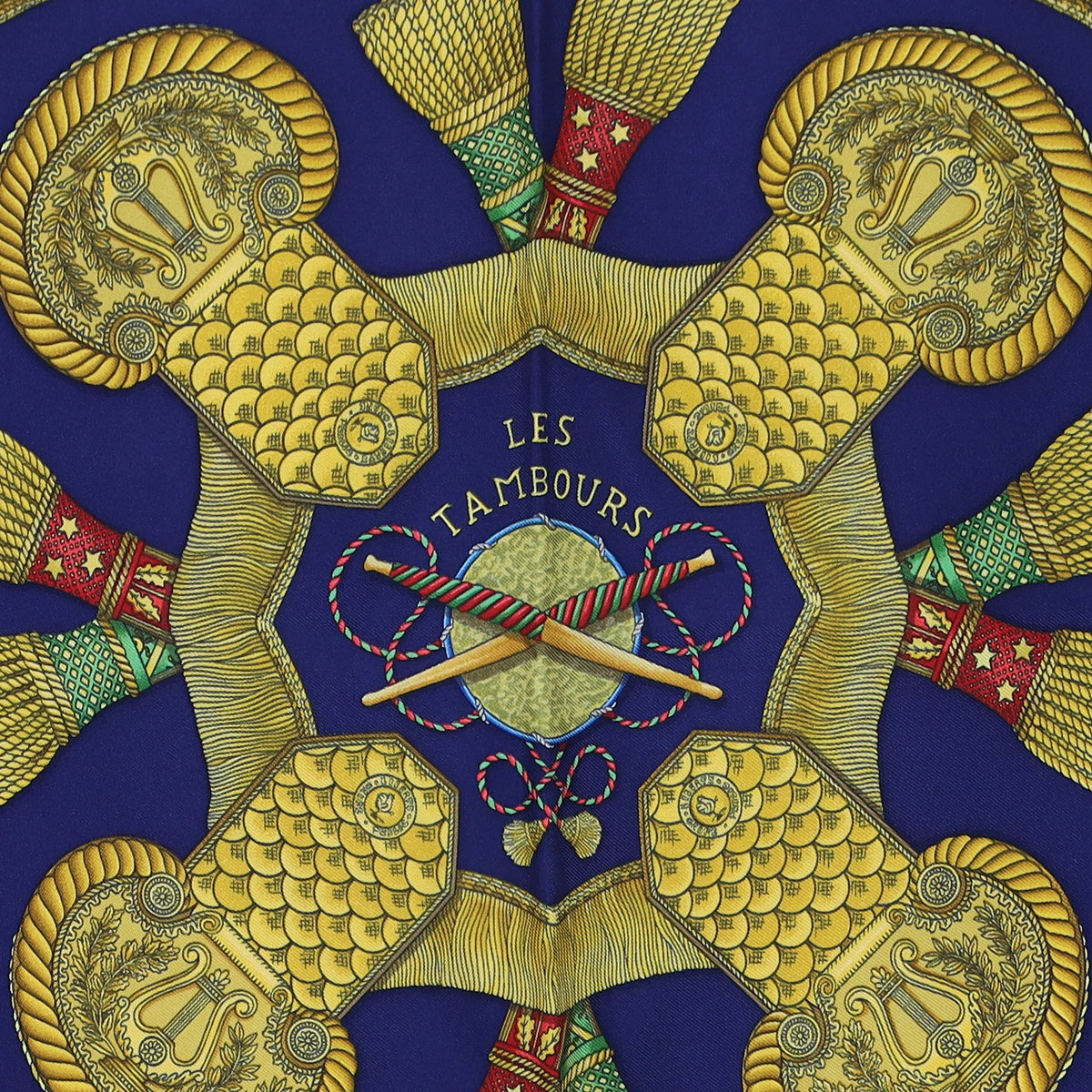 Hermès Les Tambours Silk Scarf