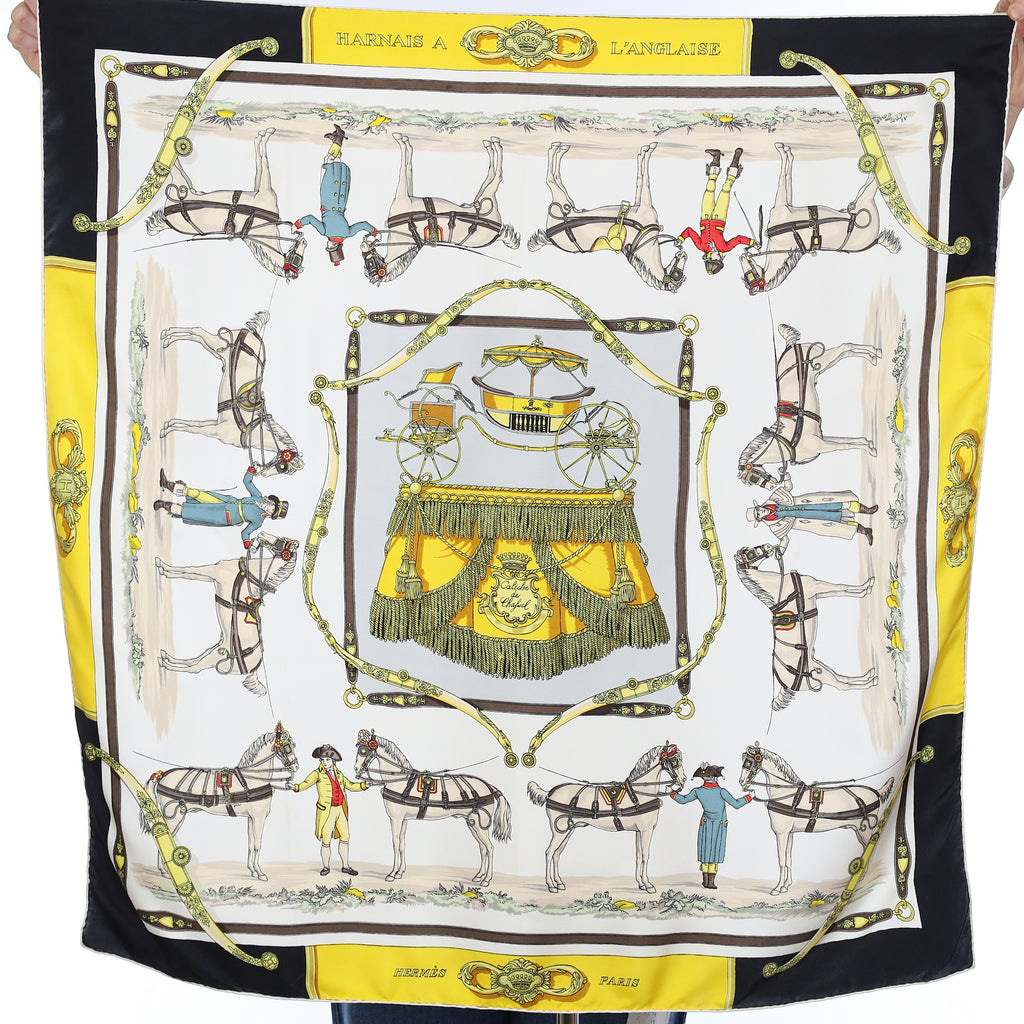 Hermès Harnais a L'anglaise Vintage Silk Scarf