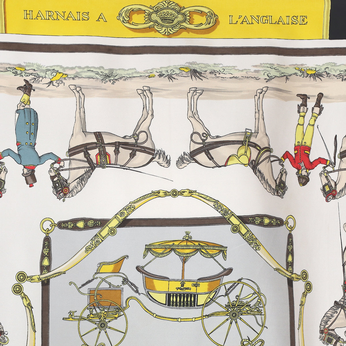 Hermès Harnais a L'anglaise Vintage Silk Scarf