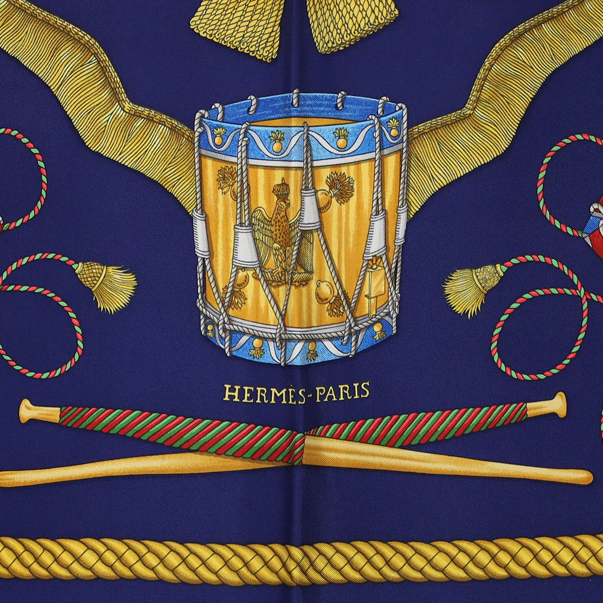 Hermès Les Tambours Silk Scarf