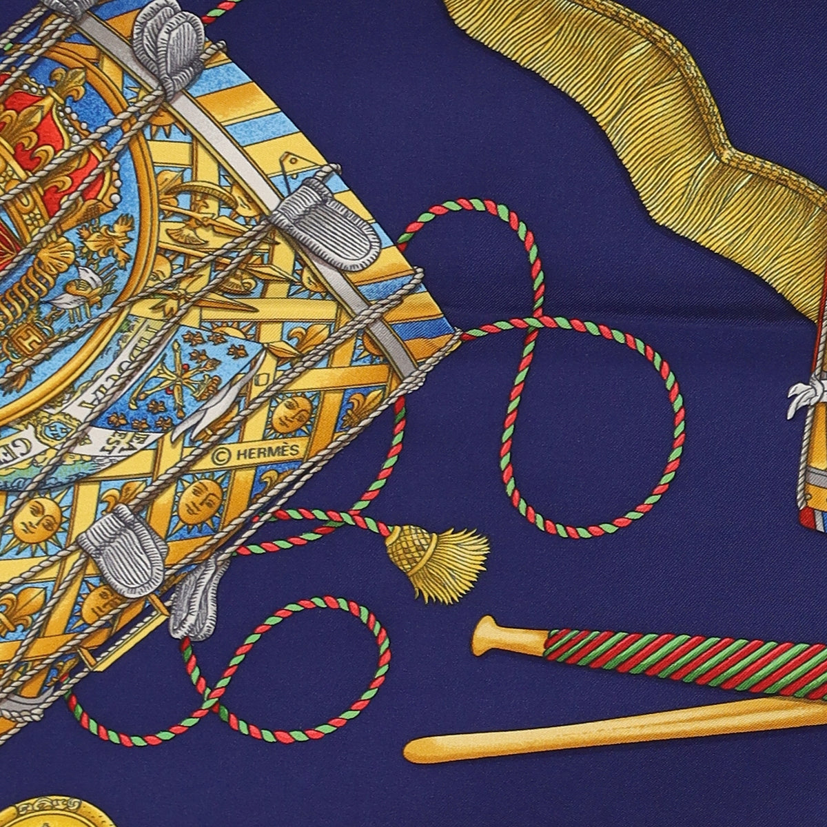Hermès Les Tambours Silk Scarf