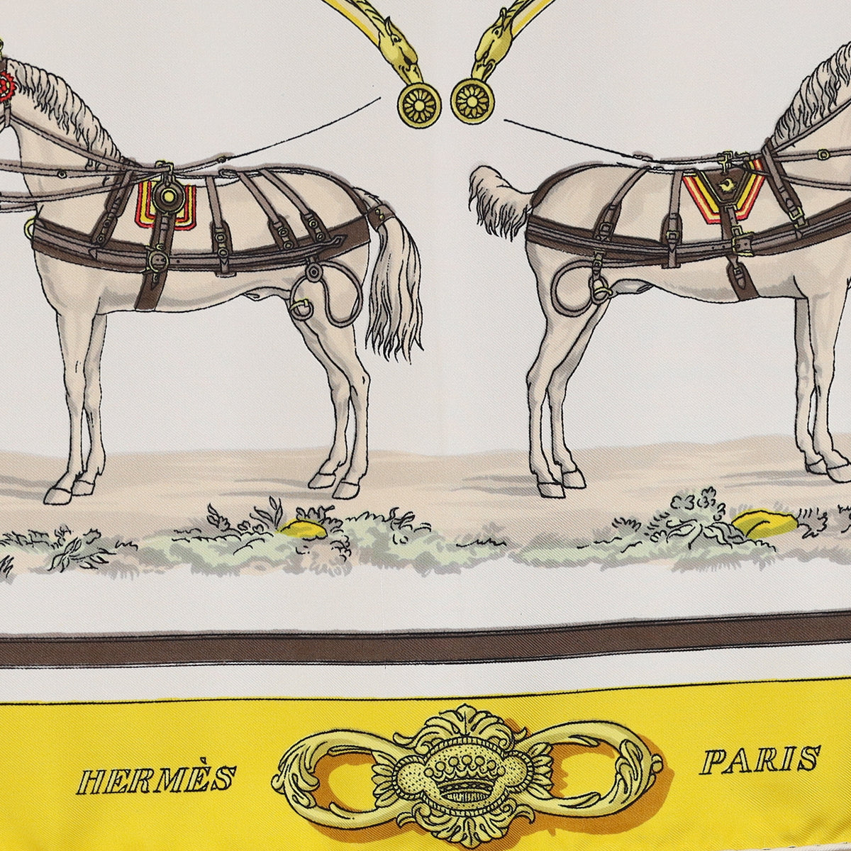 Hermès Harnais a L'anglaise Vintage Silk Scarf