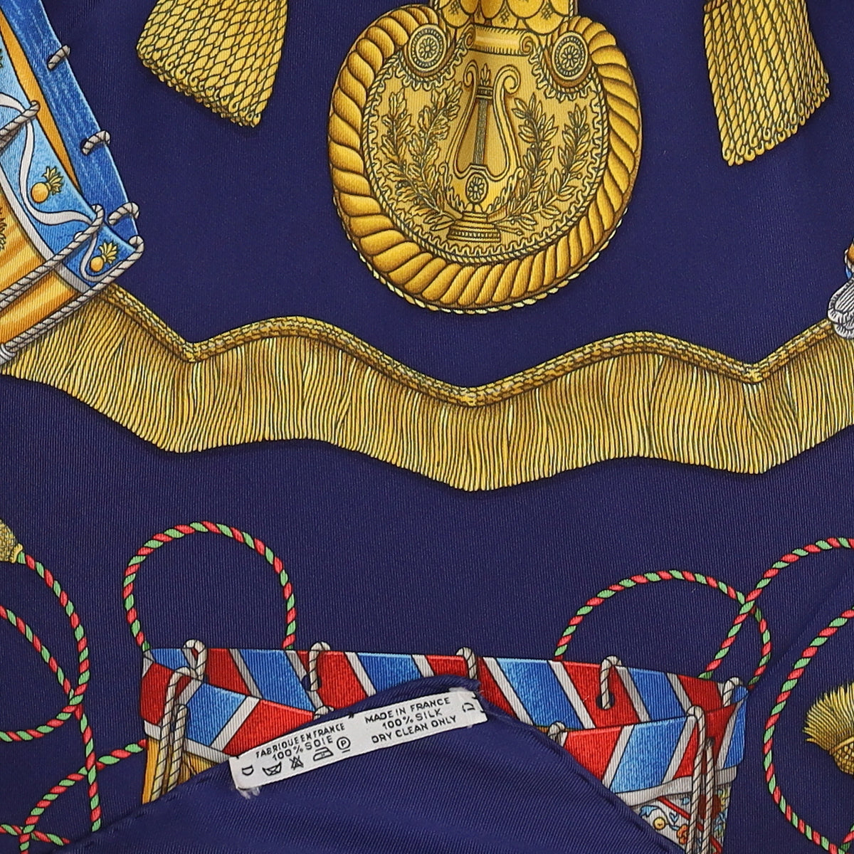 Hermès Les Tambours Silk Scarf