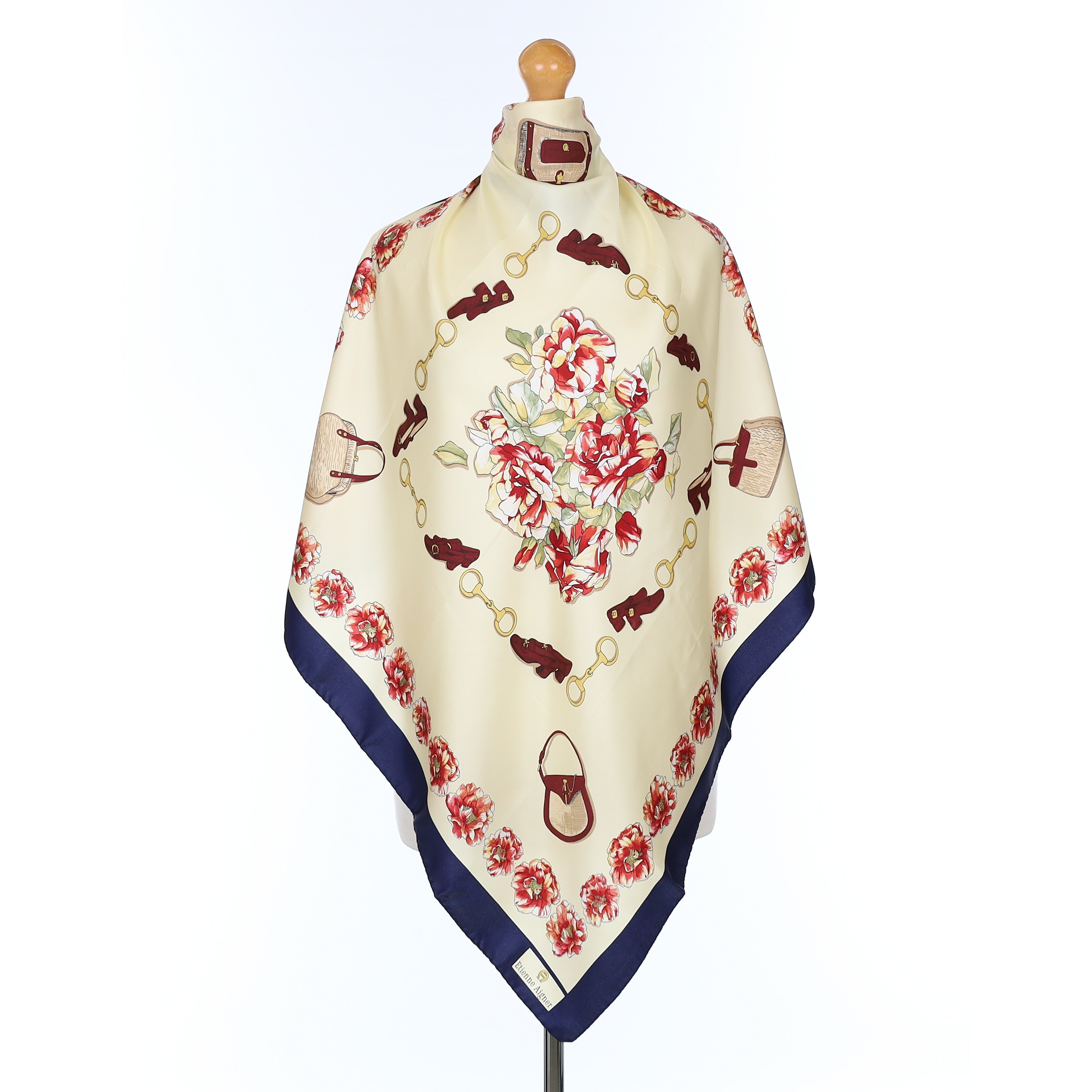 Brand New Etienne Aigner Equestrian Silk Scarf